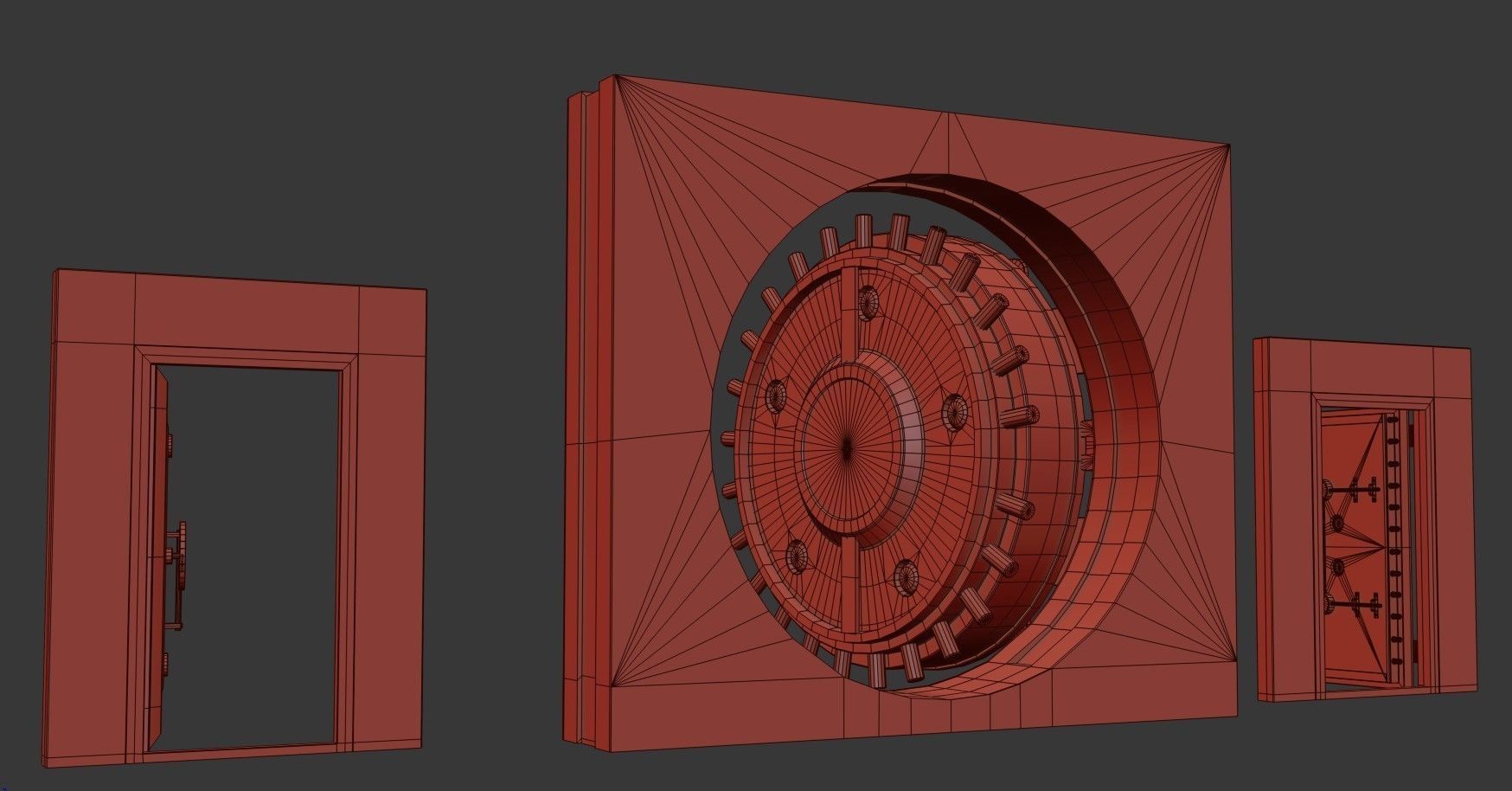 Bank Vault Door Pack Low-poly 3D model_25