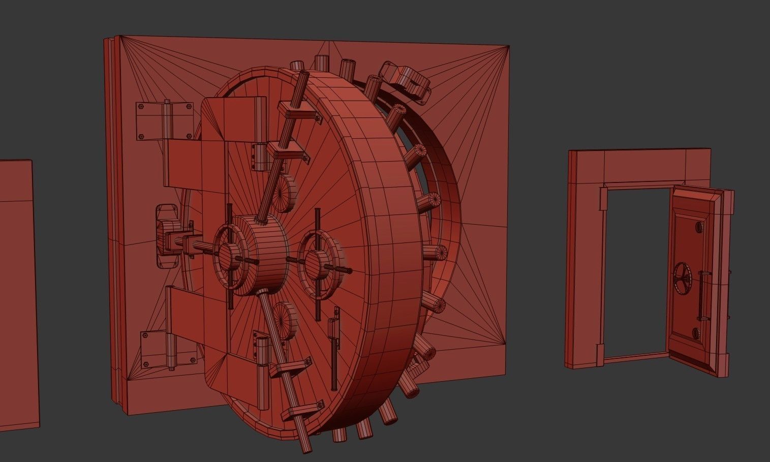 Bank Vault Door Pack Low-poly 3D model_27