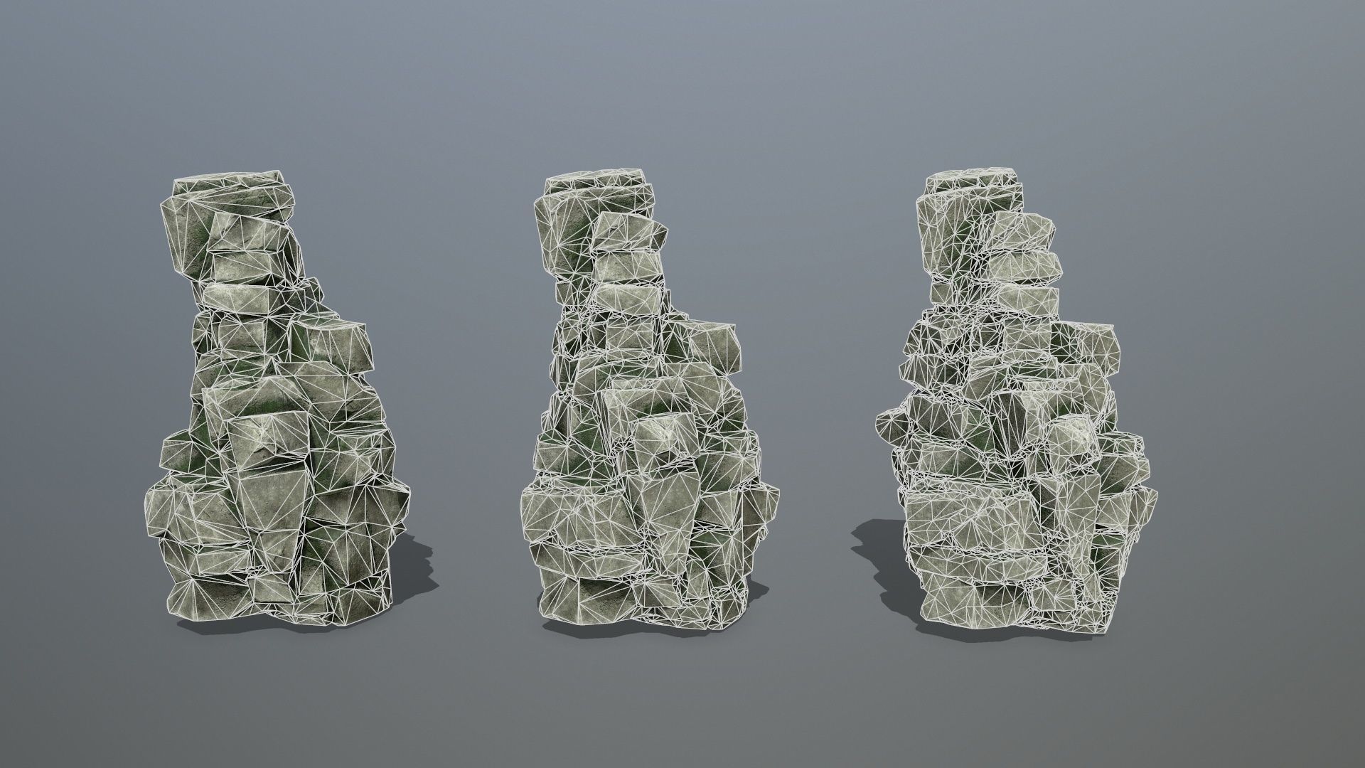 cliff rocks Low-poly 3D model_17