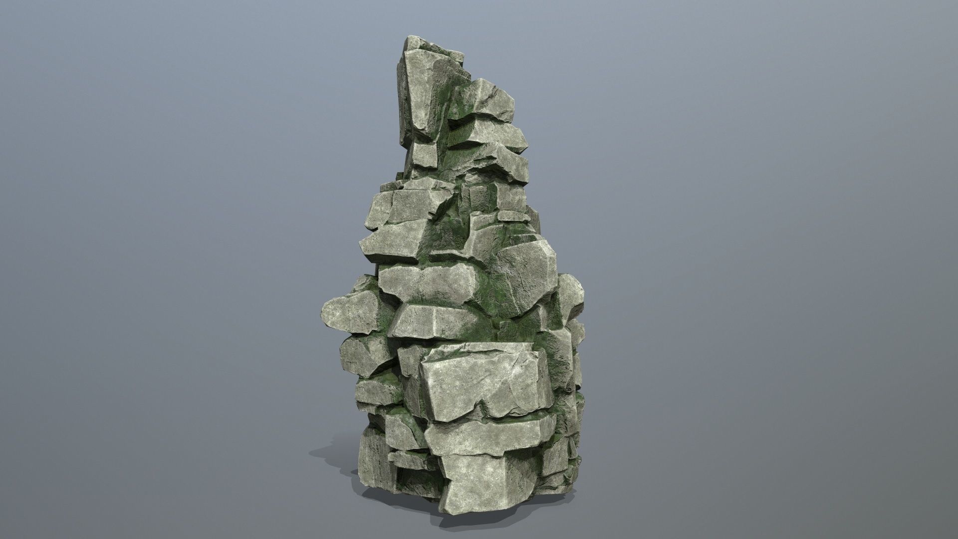 cliff rocks Low-poly 3D model_2