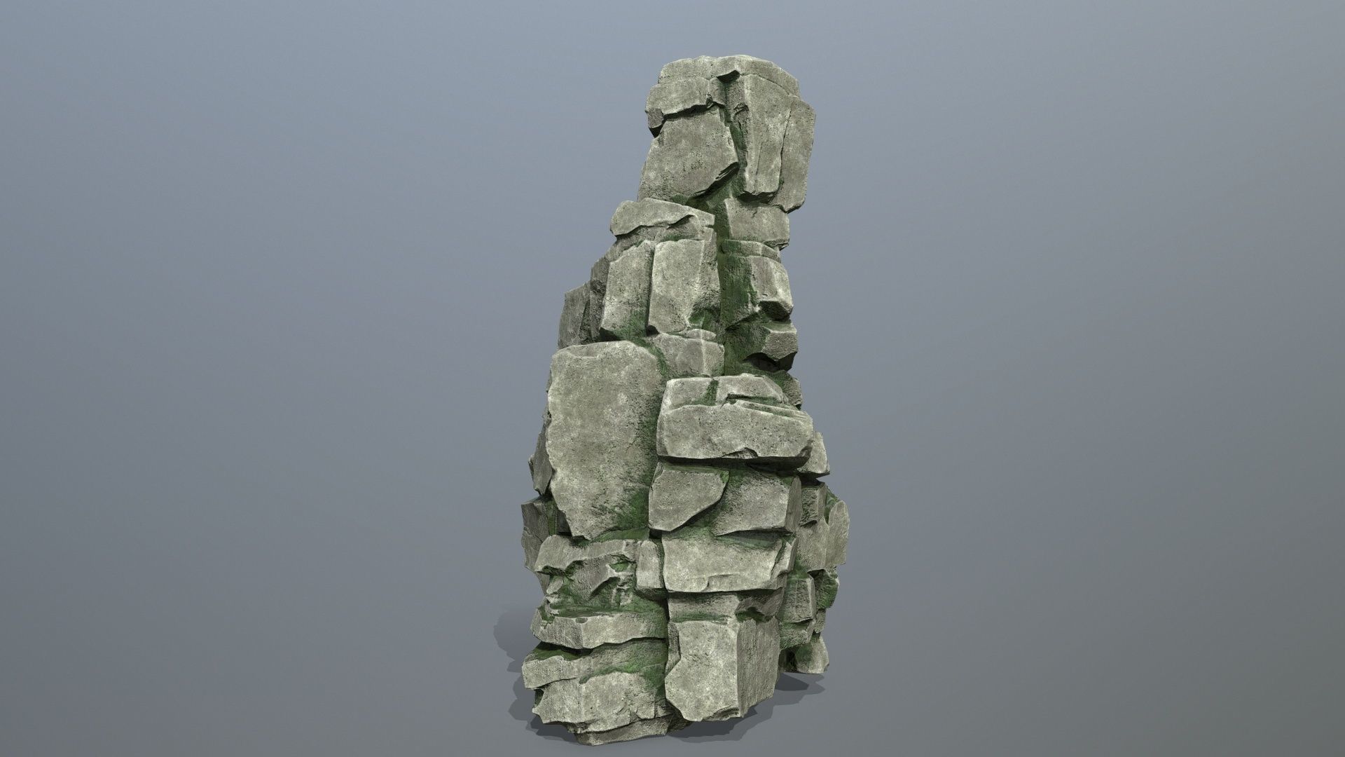 cliff rocks Low-poly 3D model_7