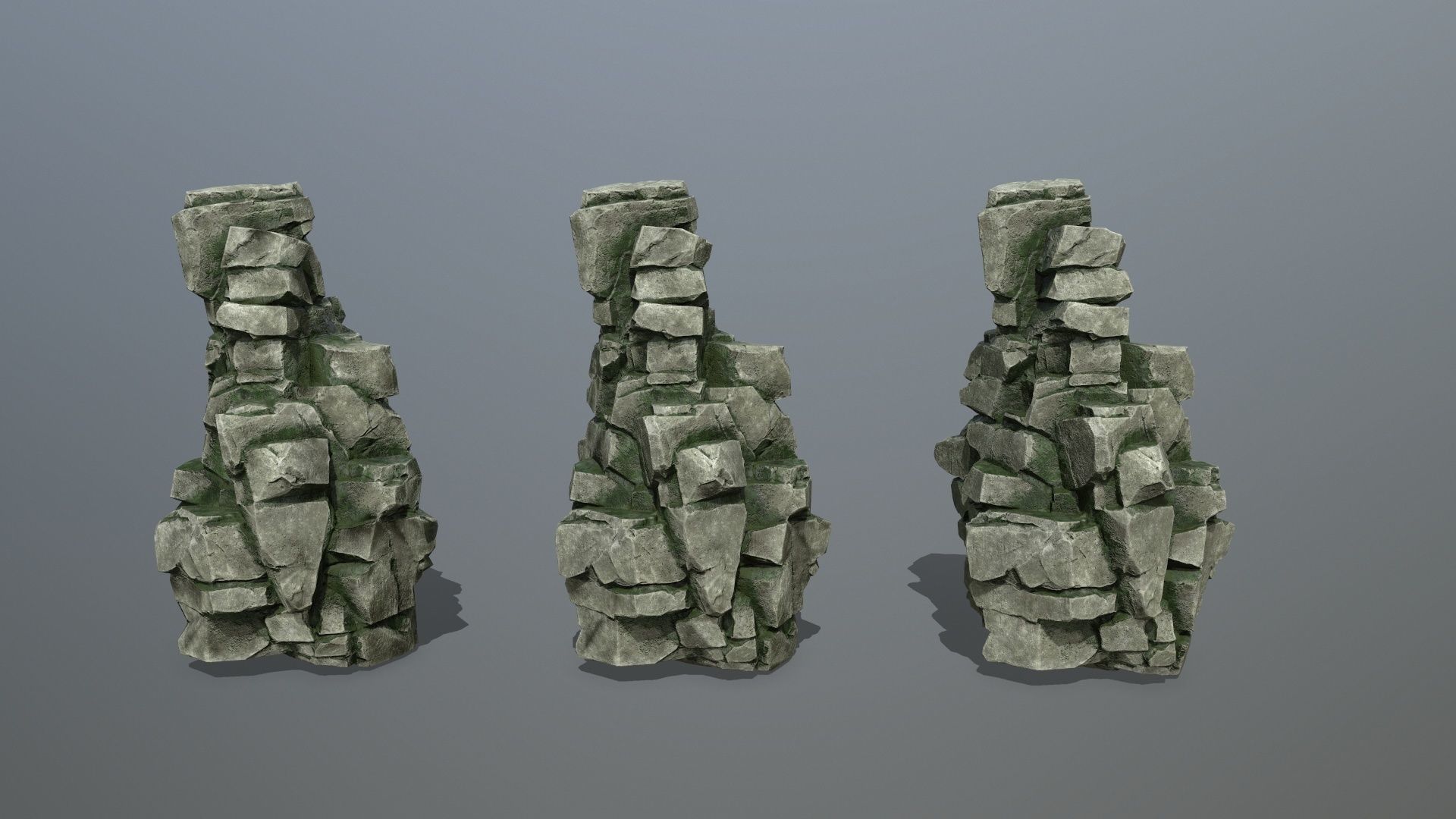 cliff rocks Low-poly 3D model_16