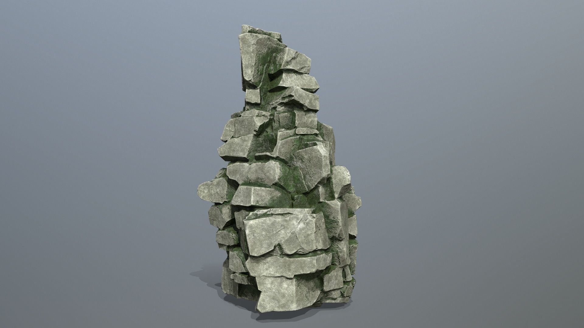 cliff rocks Low-poly 3D model_9