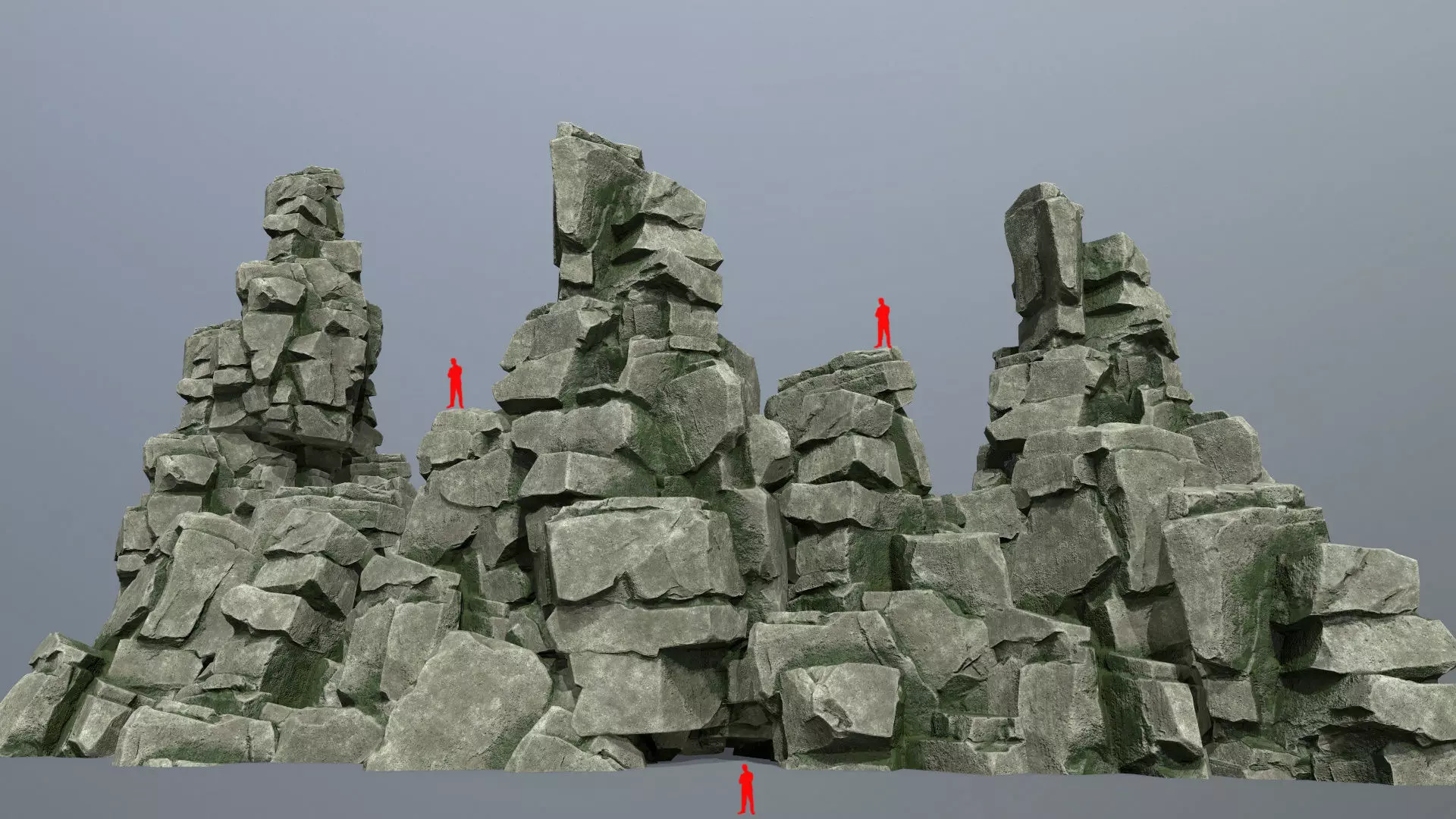 cliff rocks Low-poly 3D model_0