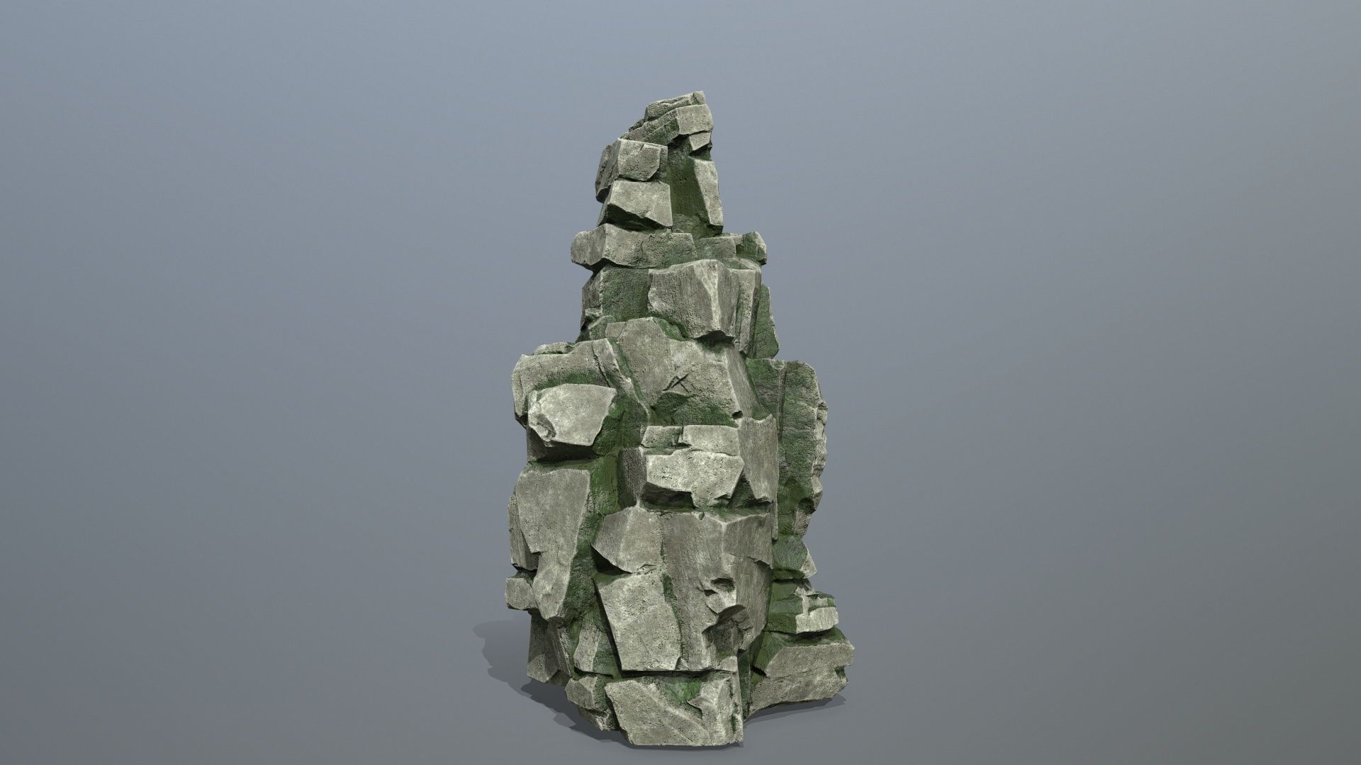 cliff rocks Low-poly 3D model_4