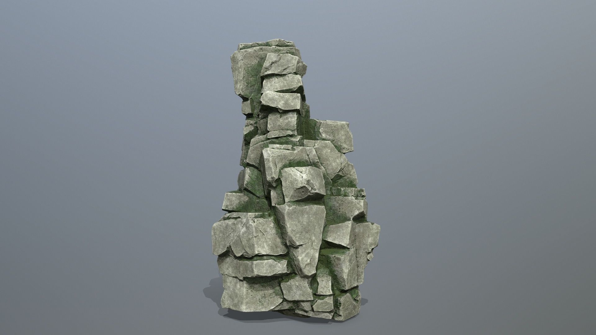 cliff rocks Low-poly 3D model_3