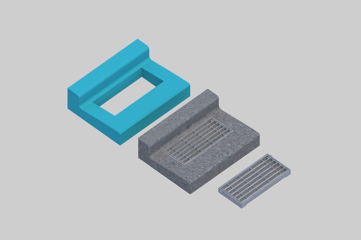L-shaped side ditch 250B 3D model_5
