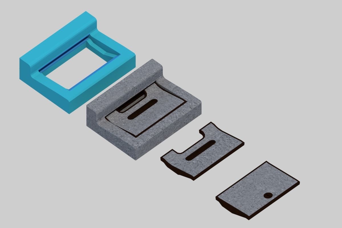 L-shaped side ditch 250B 3D model_4