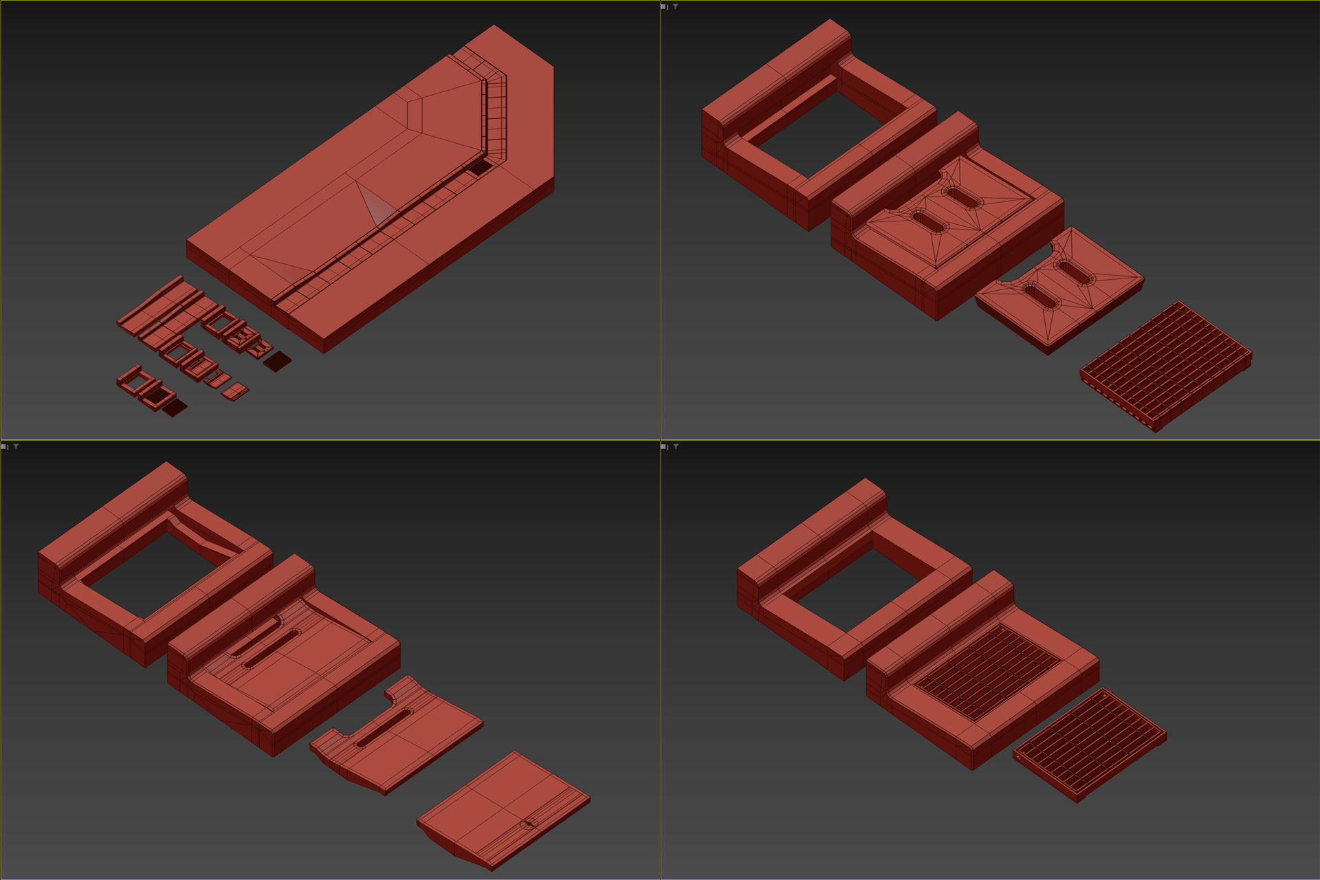 L-shaped side ditch 300 3D model_8