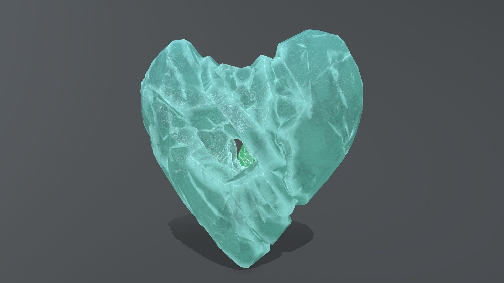 Broken Heart Low-poly 3D model_5