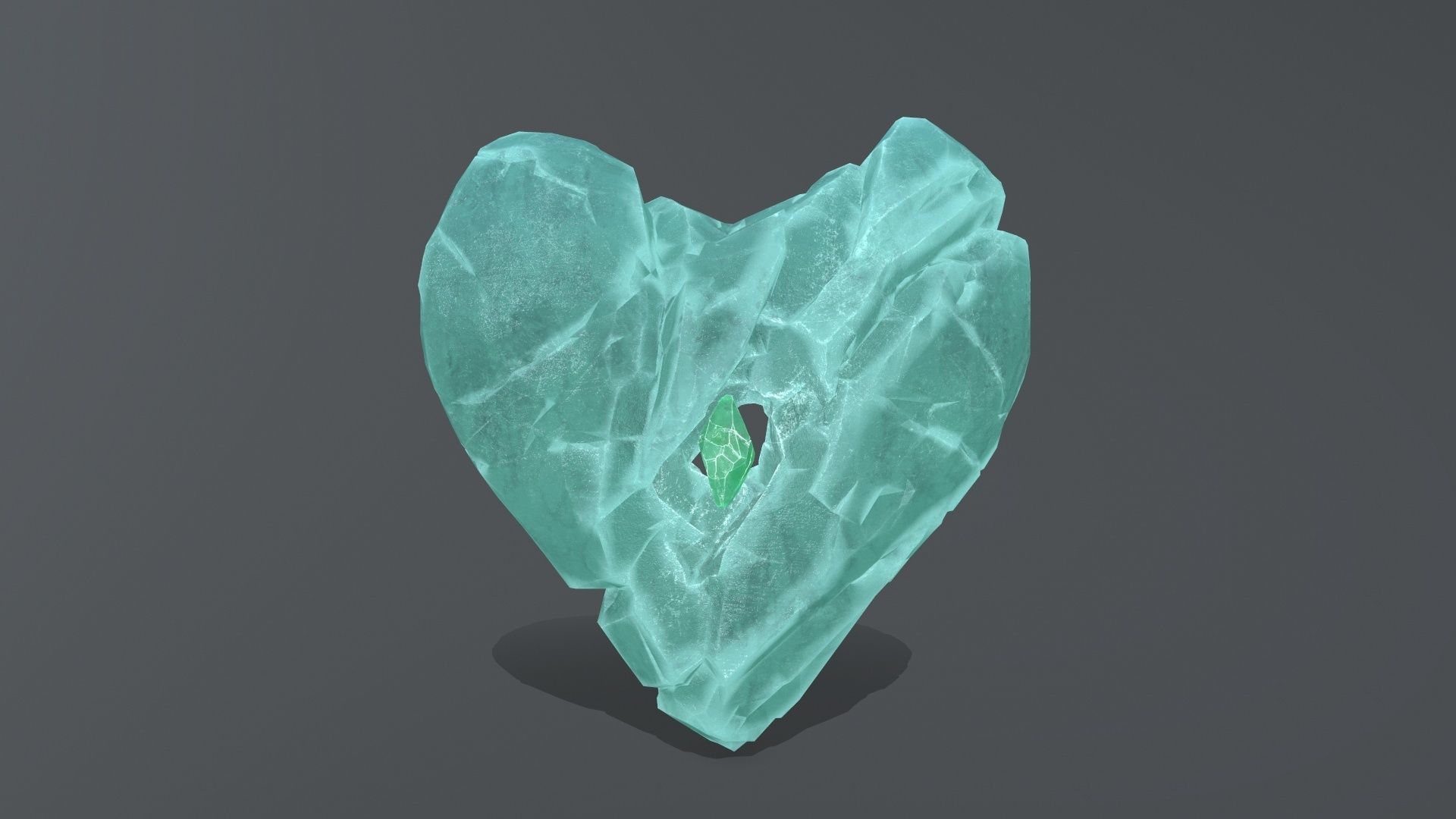 Broken Heart Low-poly 3D model_1
