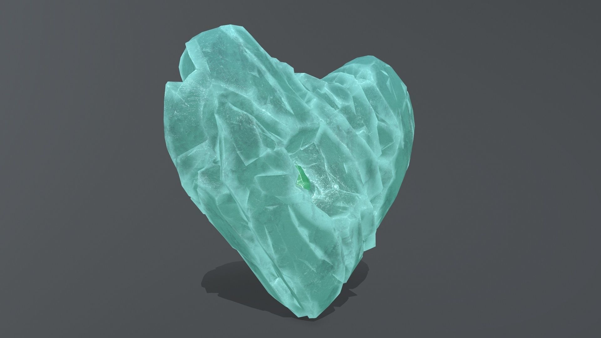 Broken Heart Low-poly 3D model_4