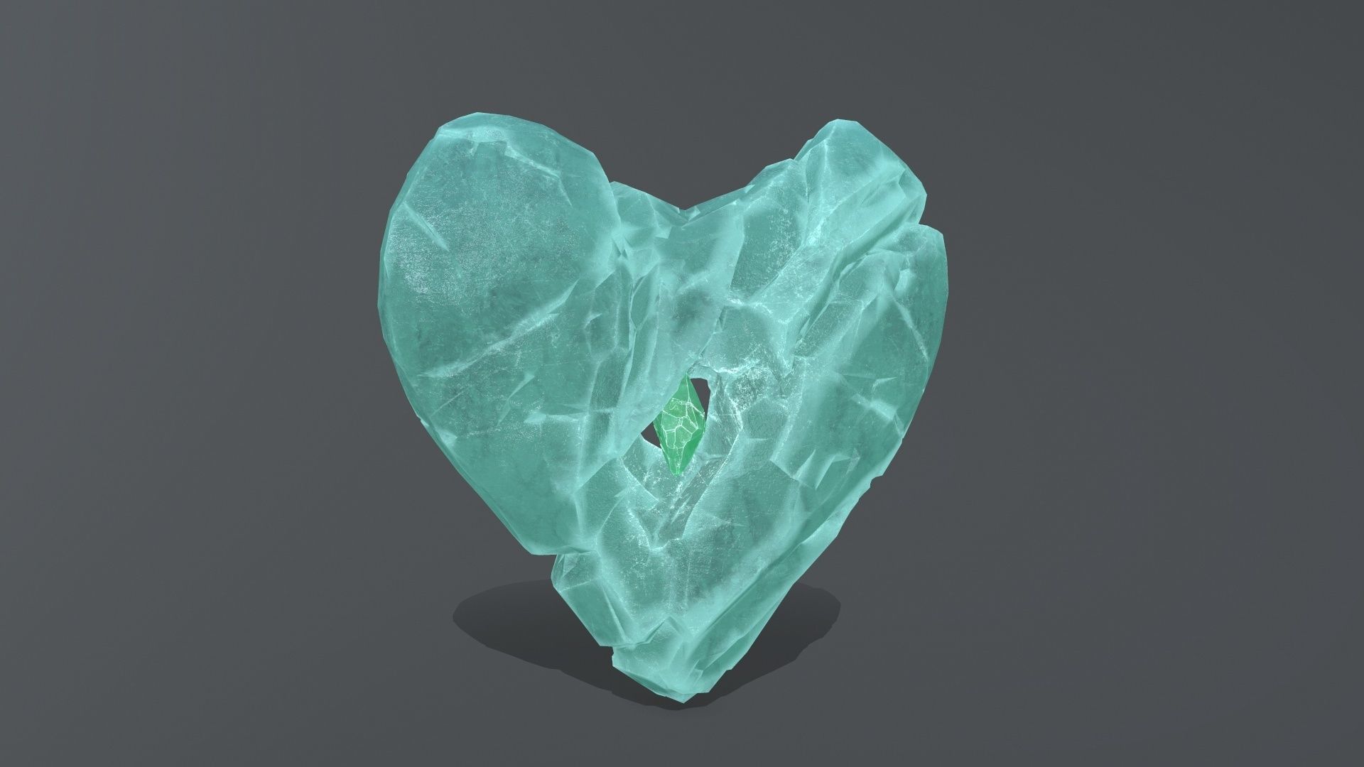 Broken Heart Low-poly 3D model_8