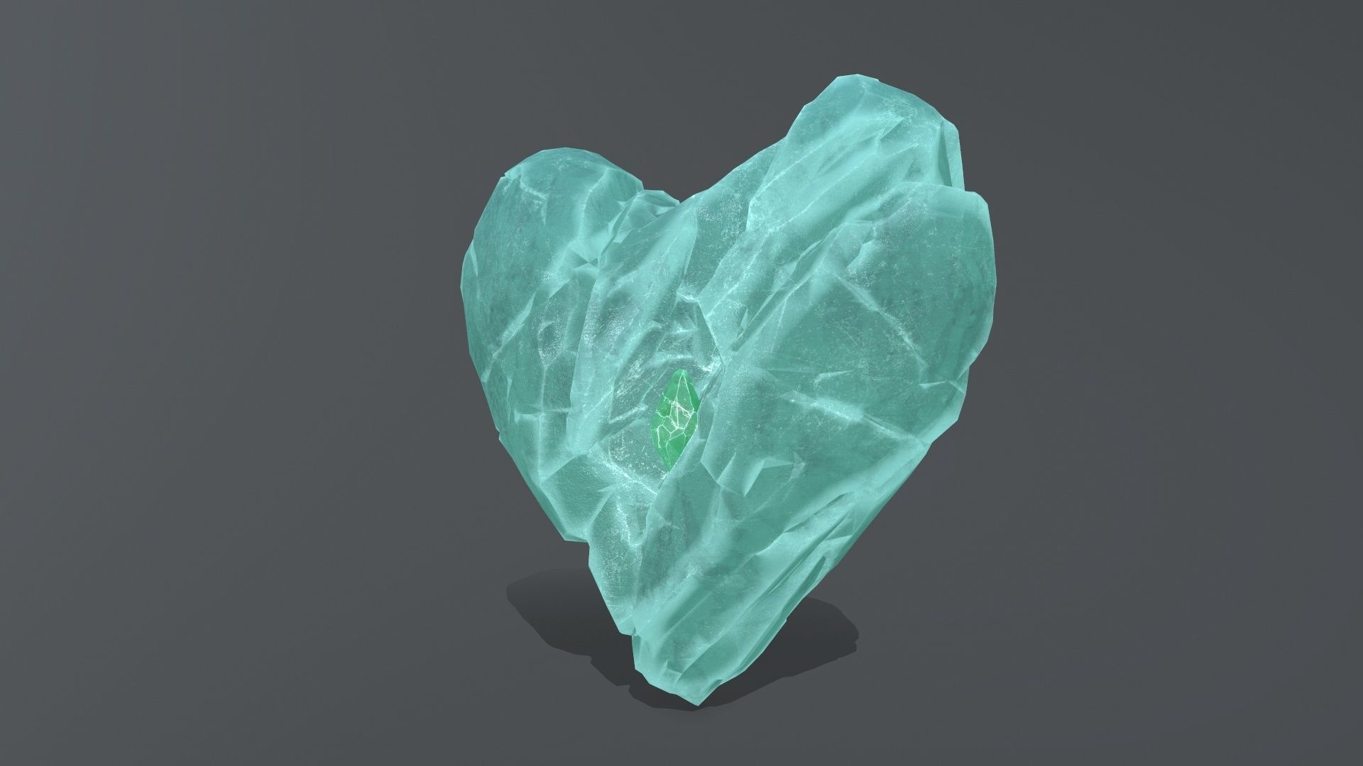 Broken Heart Low-poly 3D model_2