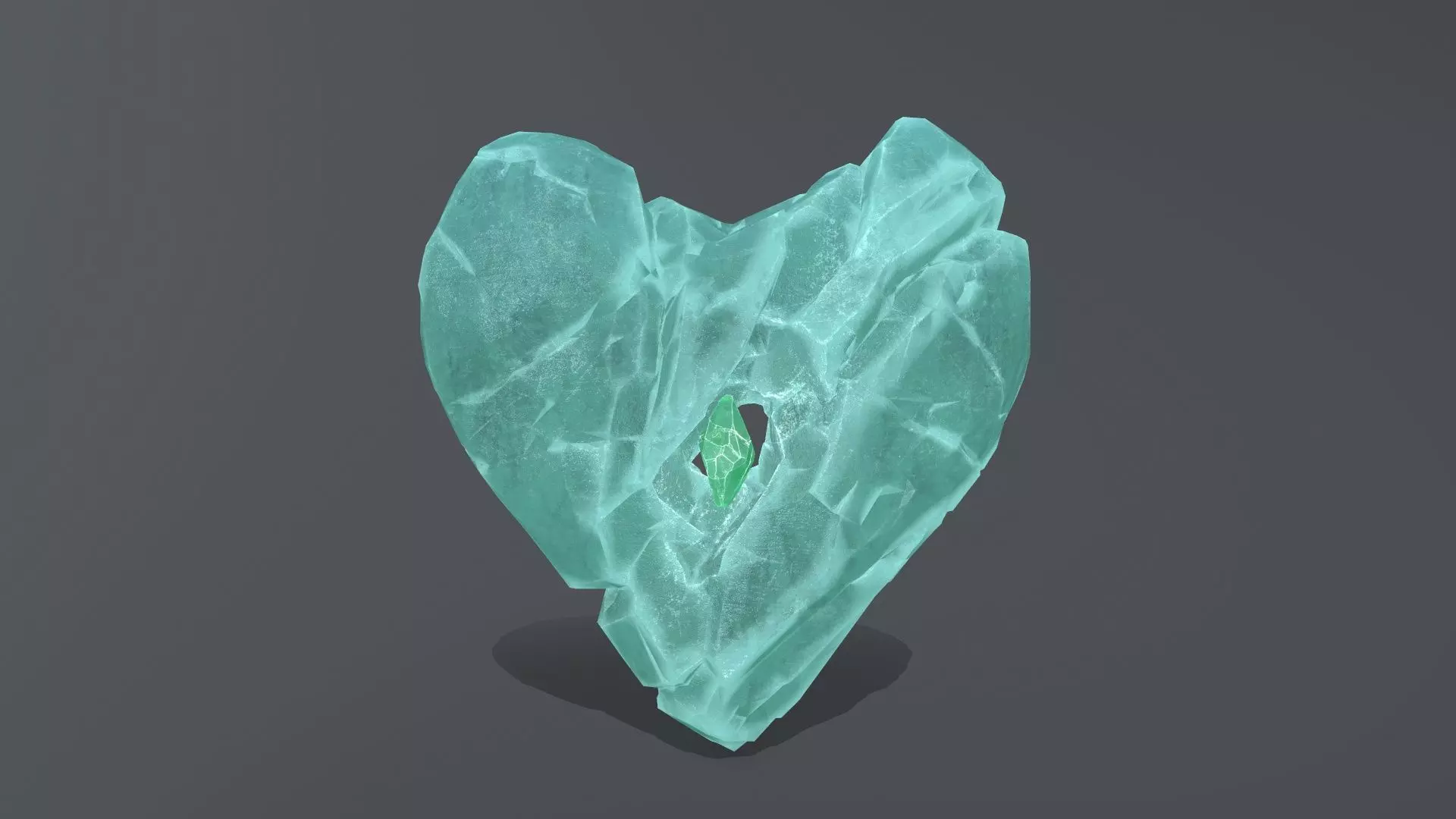 Broken Heart Low-poly 3D model_0