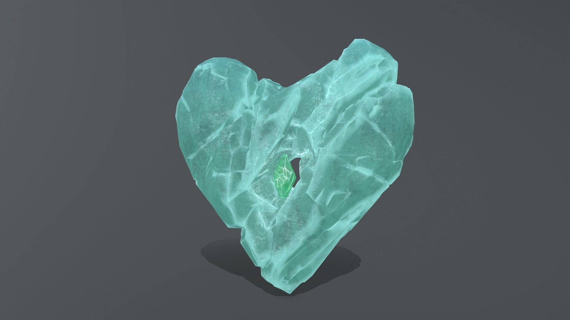 Broken Heart Low-poly 3D model_9