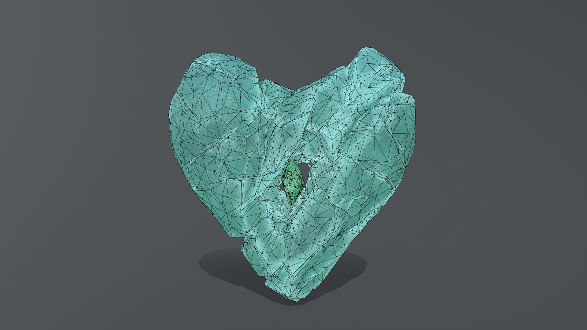 Broken Heart Low-poly 3D model_16