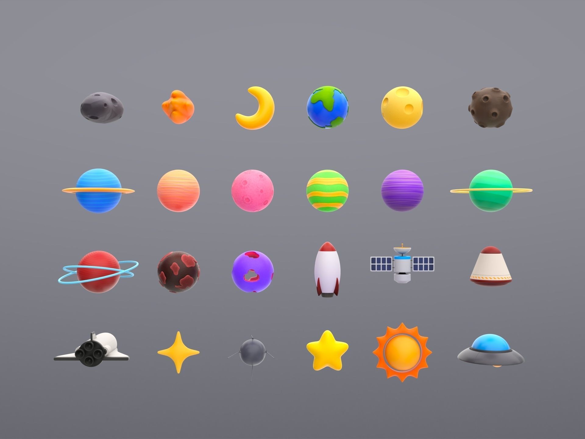 Cartoon Space Pack 3D model_5