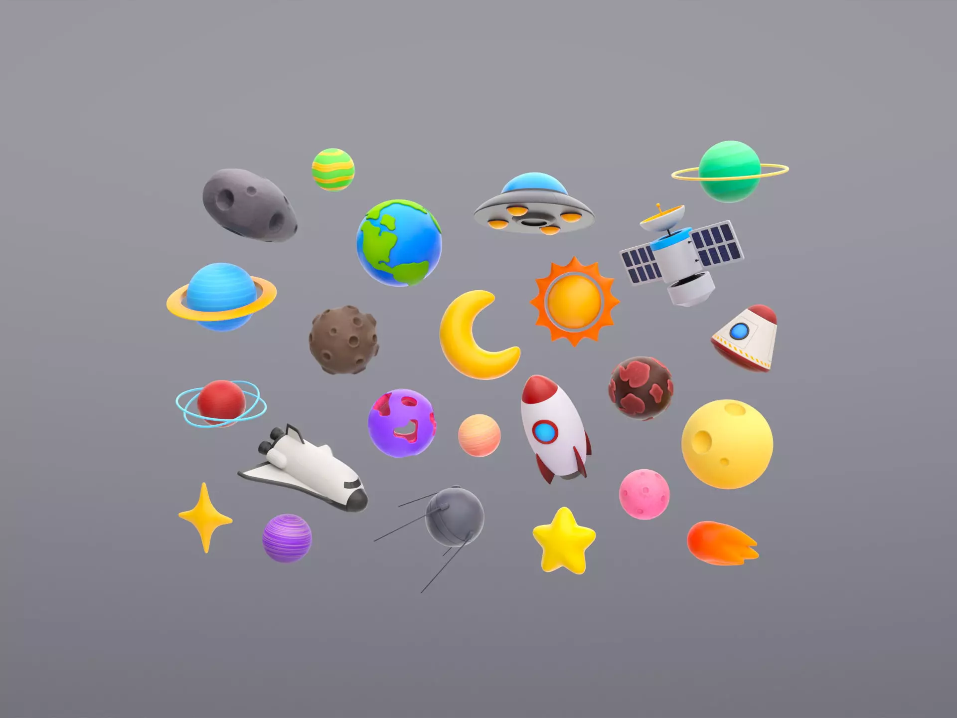 Cartoon Space Pack 3D model_0