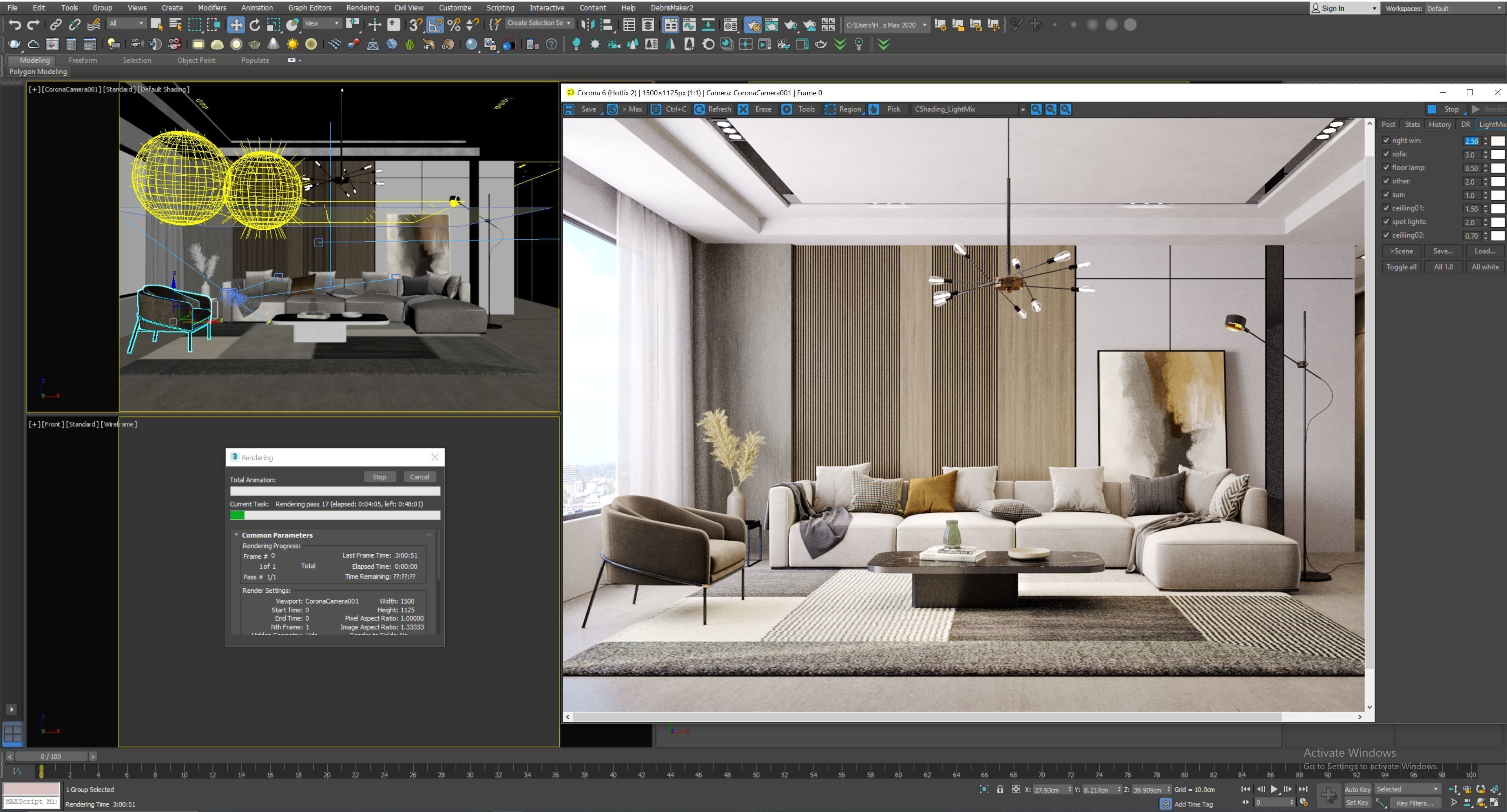 Interior Living Room Scene 17 3D model_4
