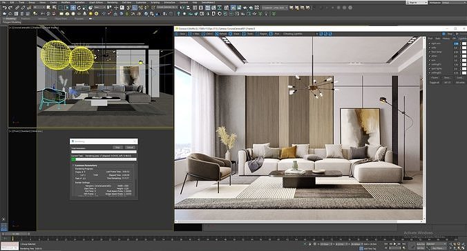 Interior Living Room Scene 17 3D model 5