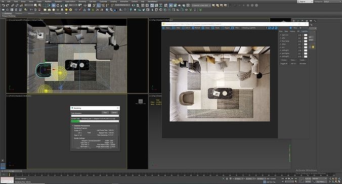 Interior Living Room Scene 17 3D model 7