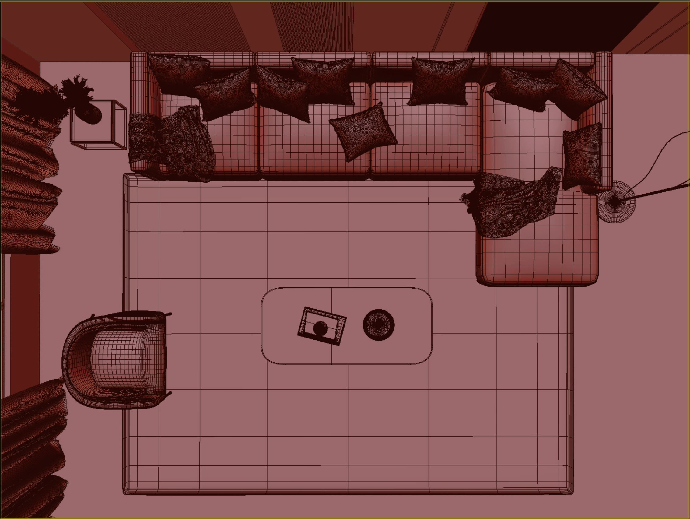 Interior Living Room Scene 17 3D model_9