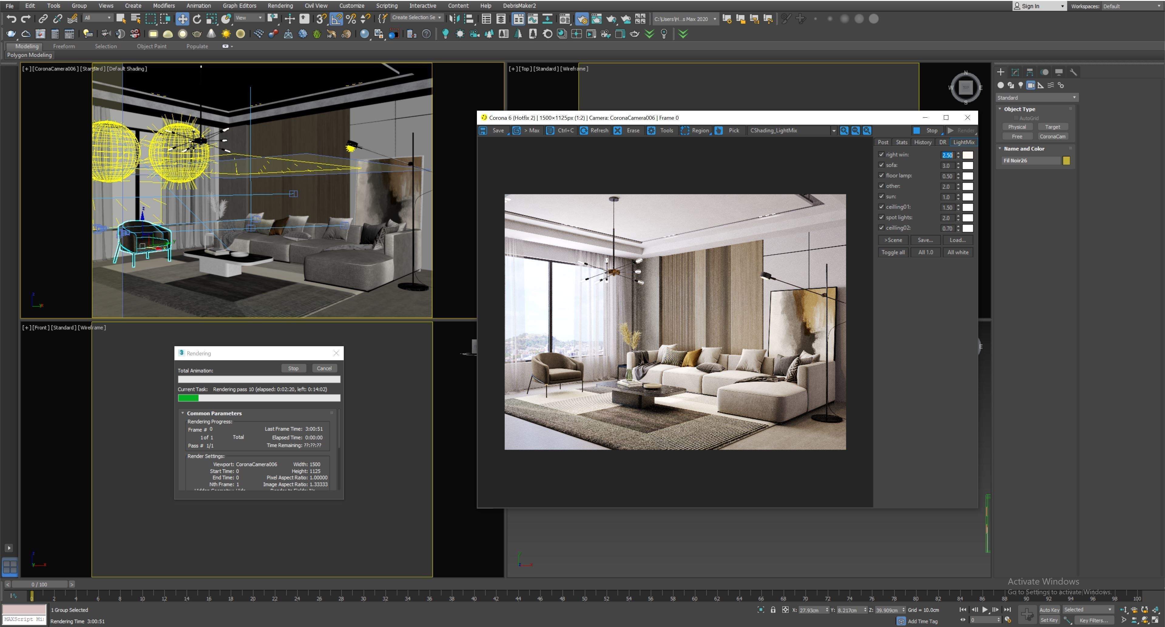 Interior Living Room Scene 17 3D model_5