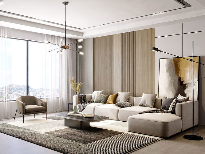 Interior Living Room Scene 17 3D model 2