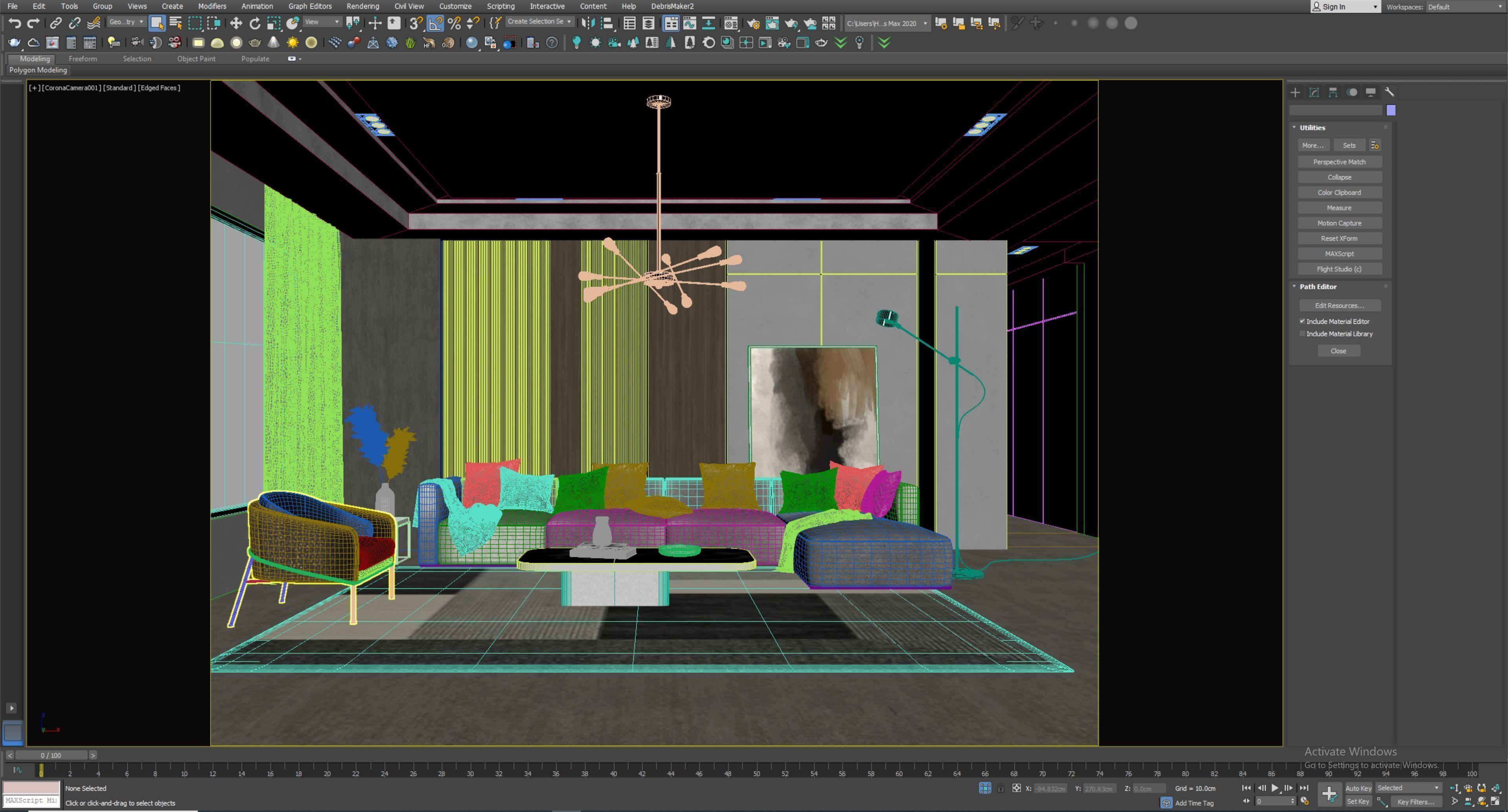 Interior Living Room Scene 17 3D model_7