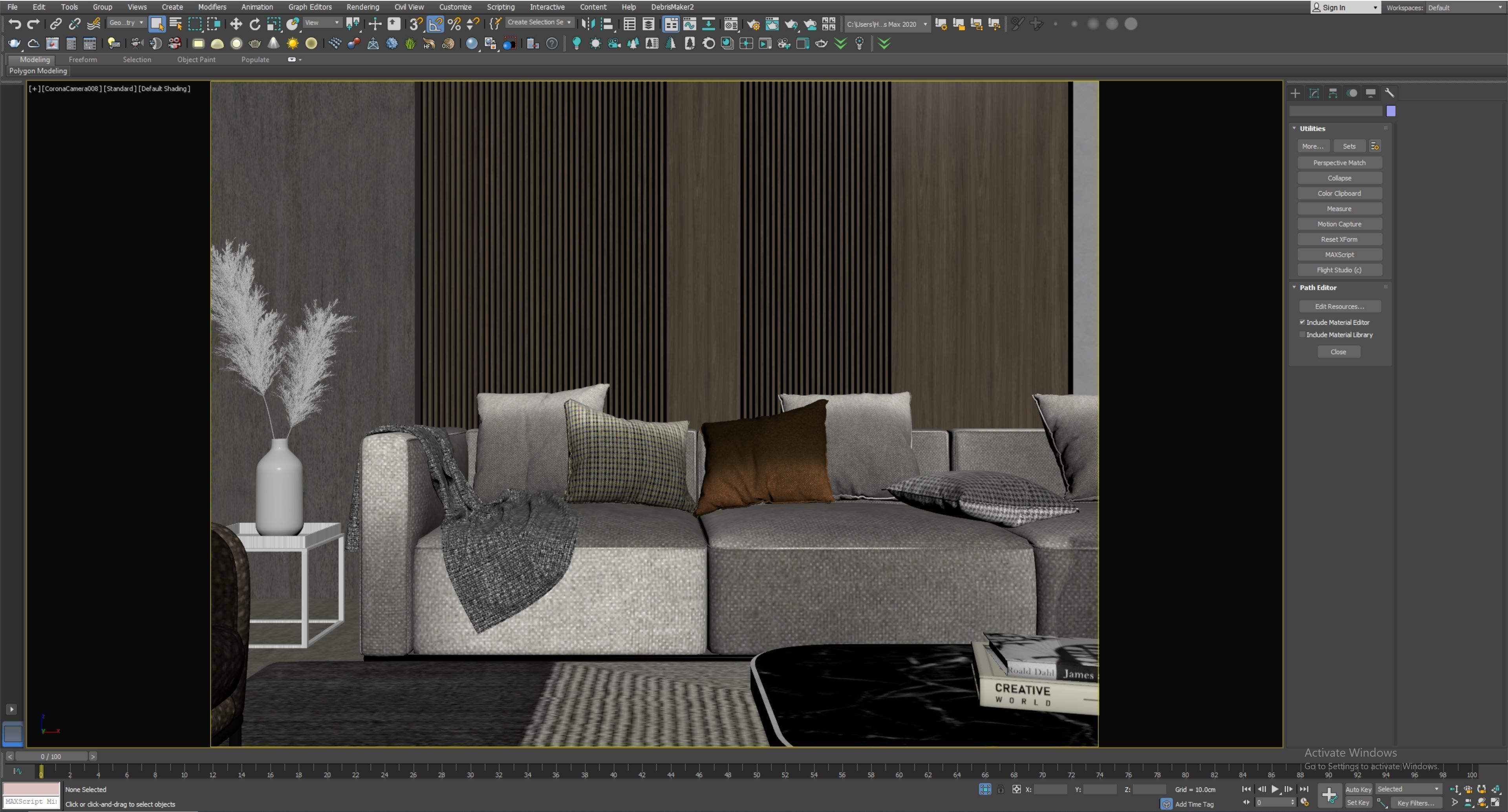 Interior Living Room Scene 17 3D model_8