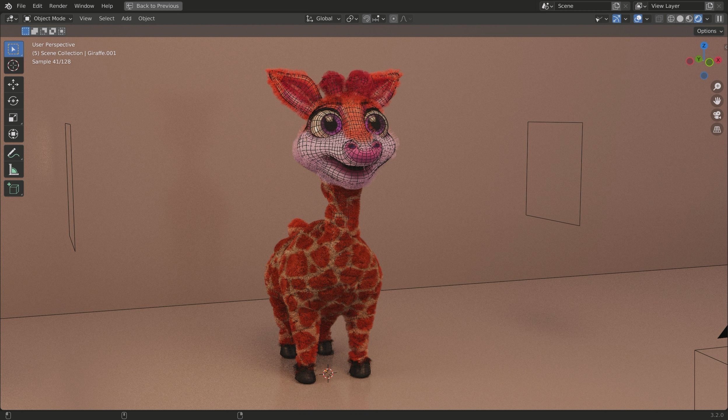 3D Cartoon Giraffe Low-poly 3D model_12