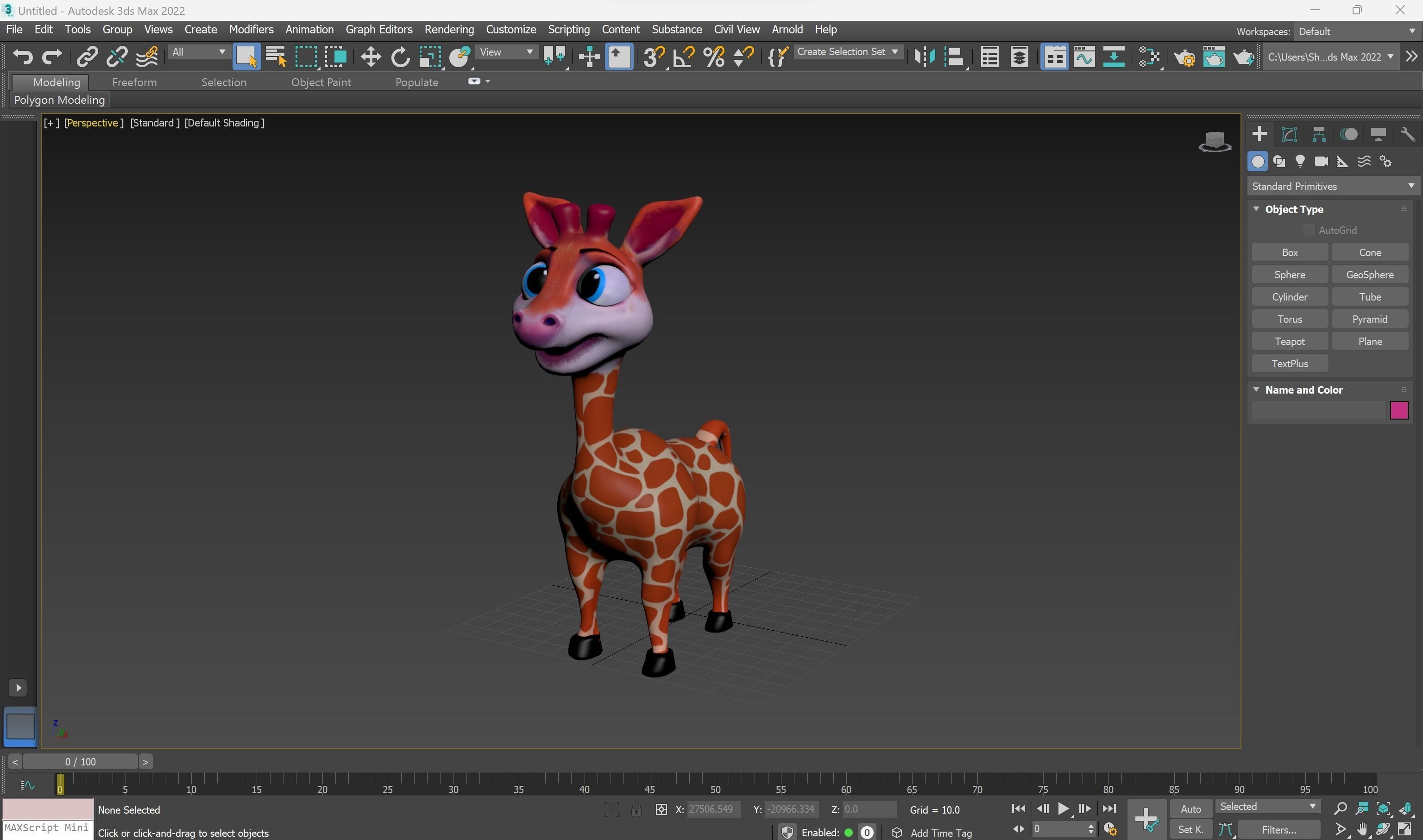 3D Cartoon Giraffe Low-poly 3D model_35