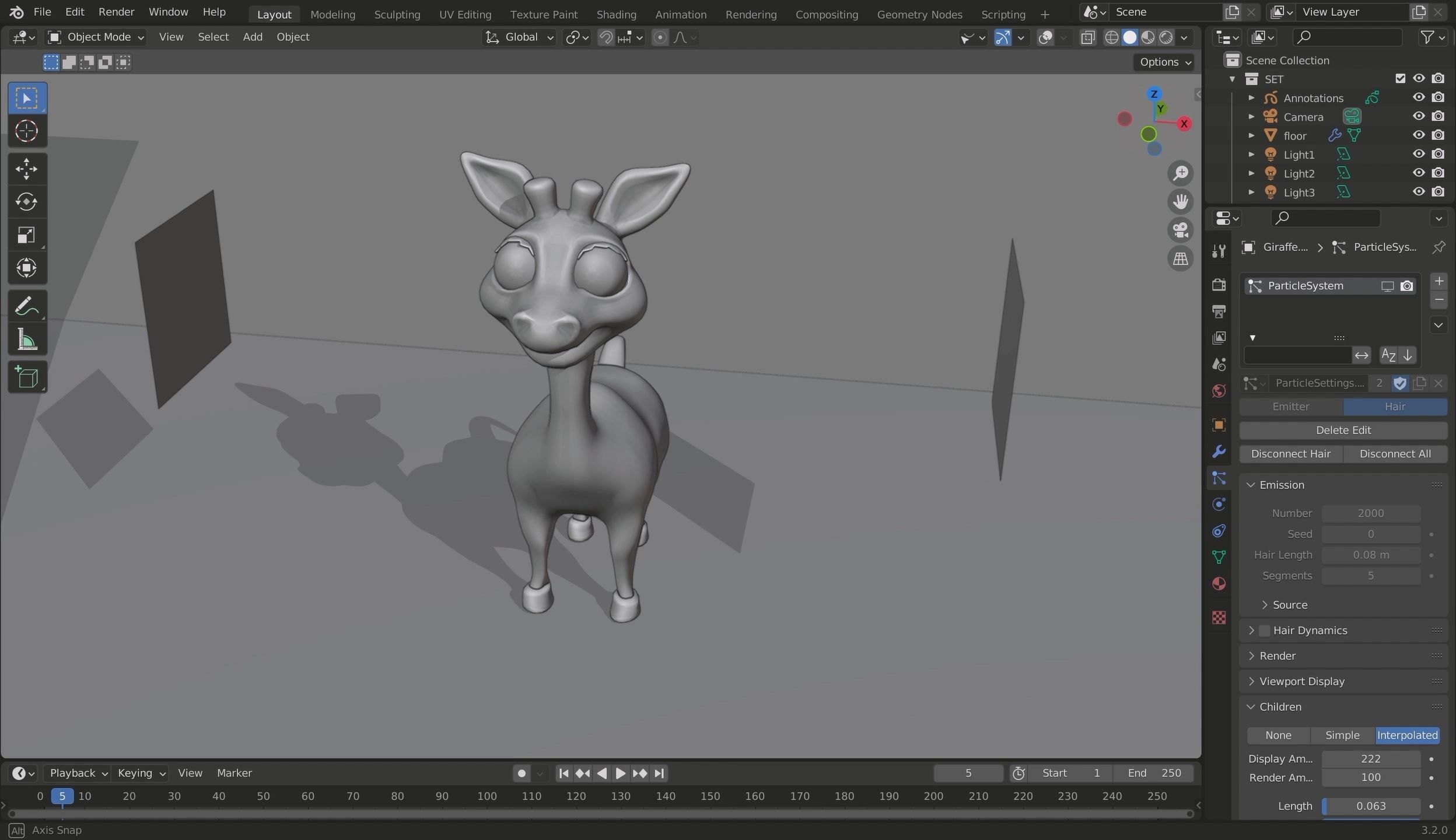 3D Cartoon Giraffe Low-poly 3D model_27