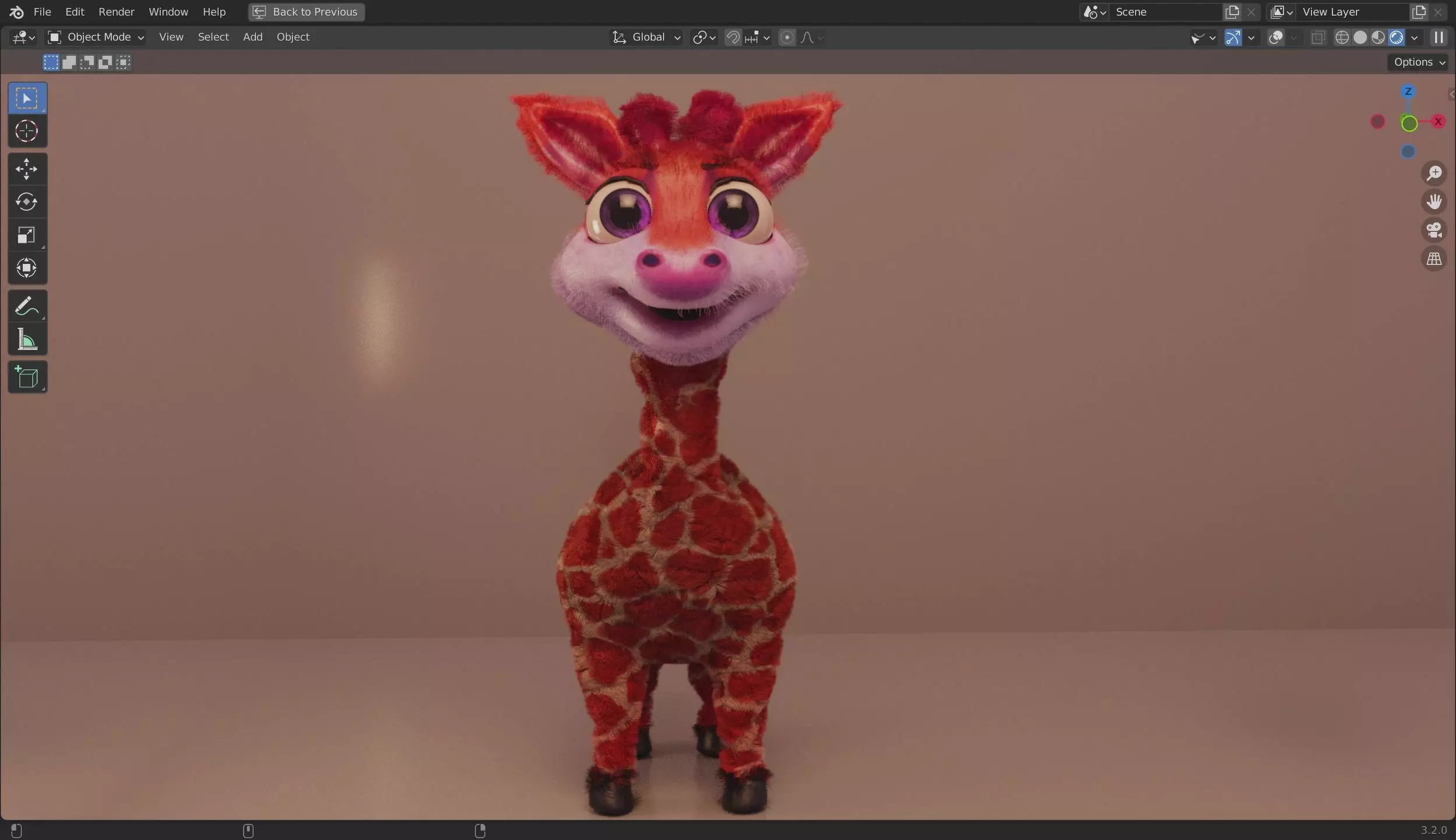 3D Cartoon Giraffe Low-poly 3D model_0