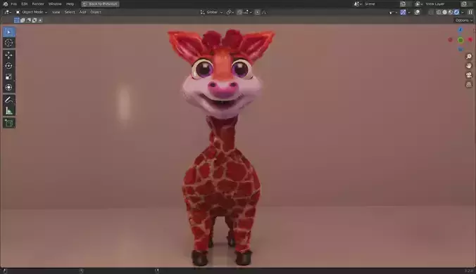 3D Cartoon Giraffe