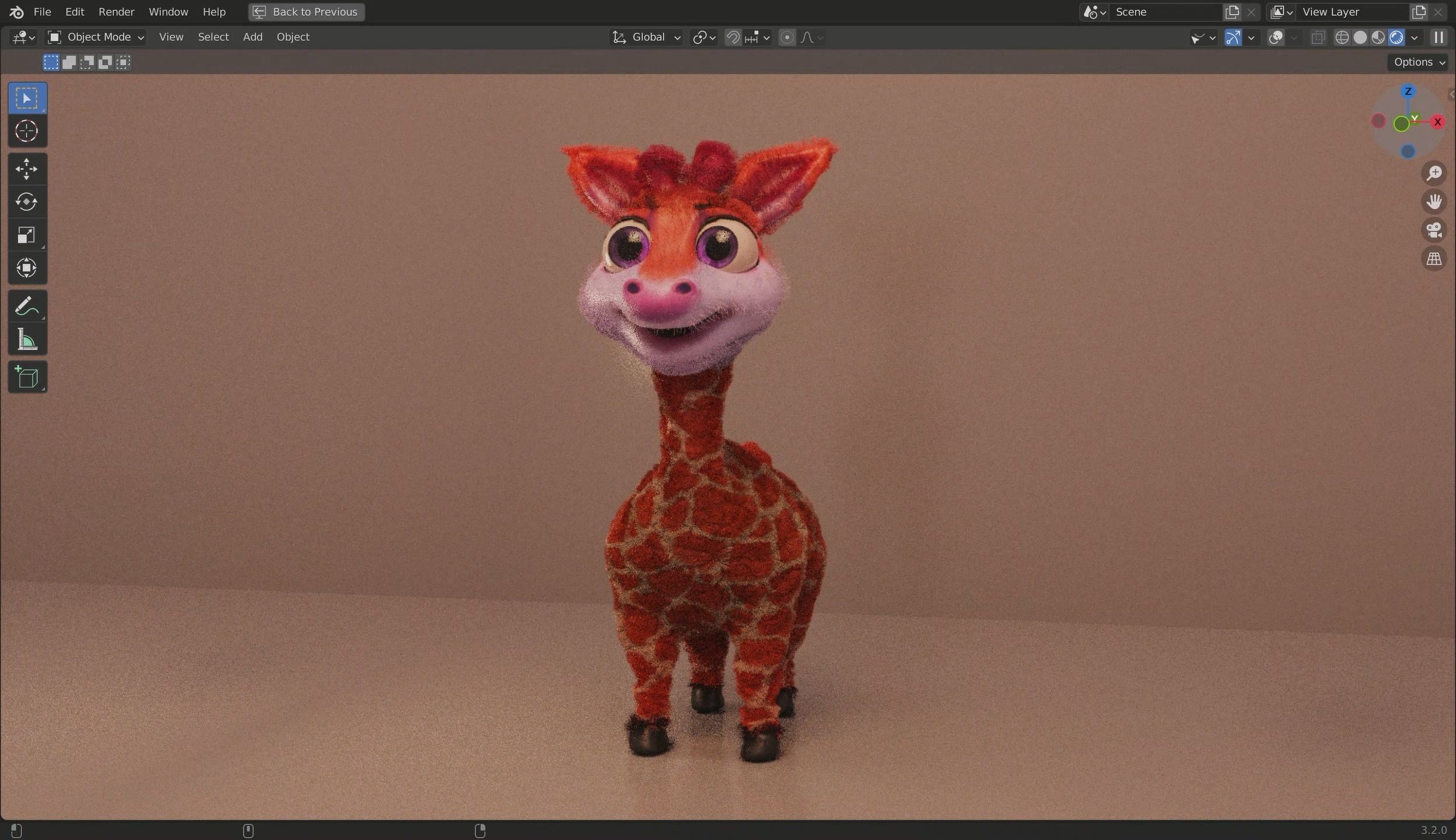 3D Cartoon Giraffe Low-poly 3D model_4