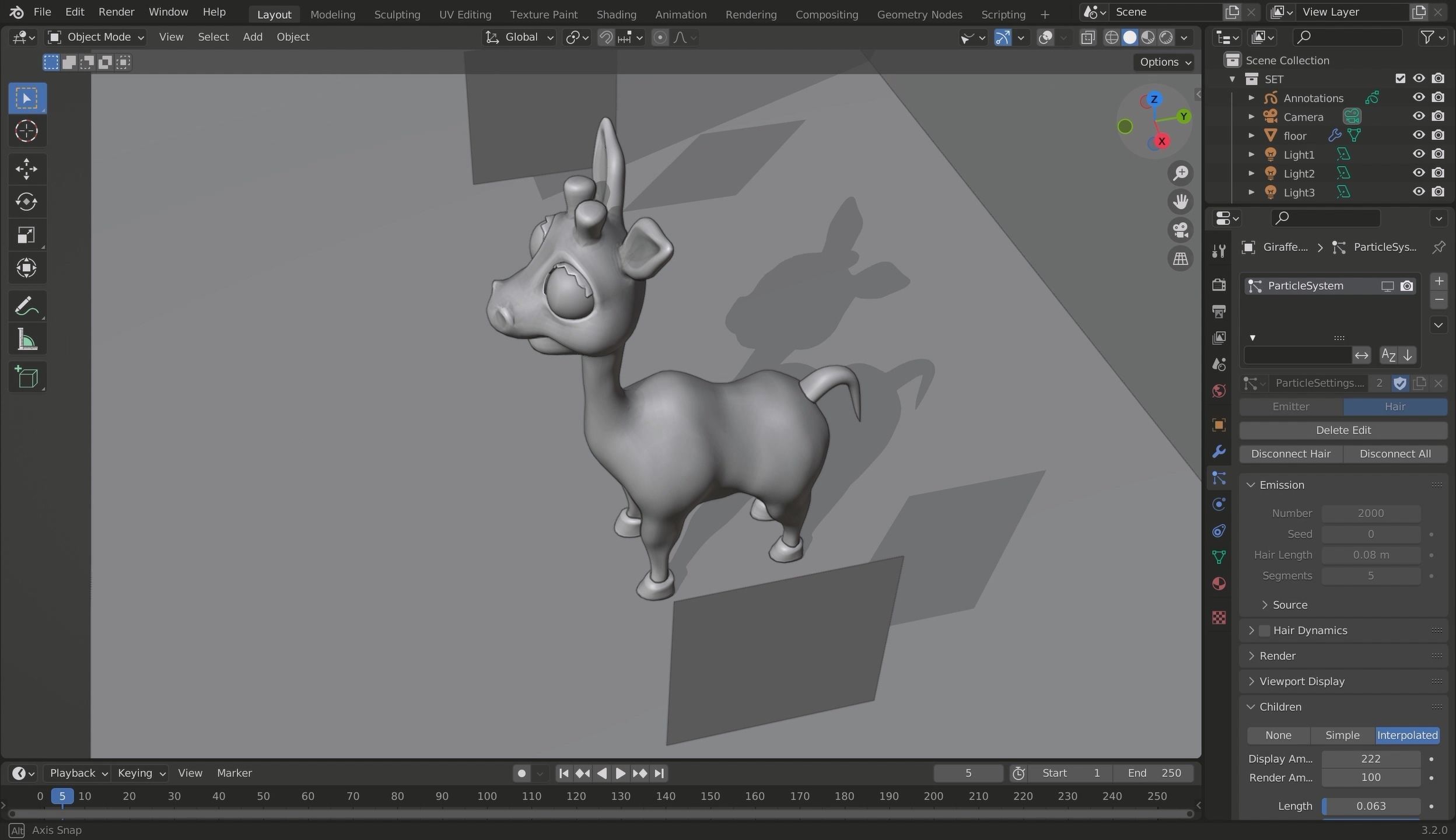 3D Cartoon Giraffe Low-poly 3D model_23