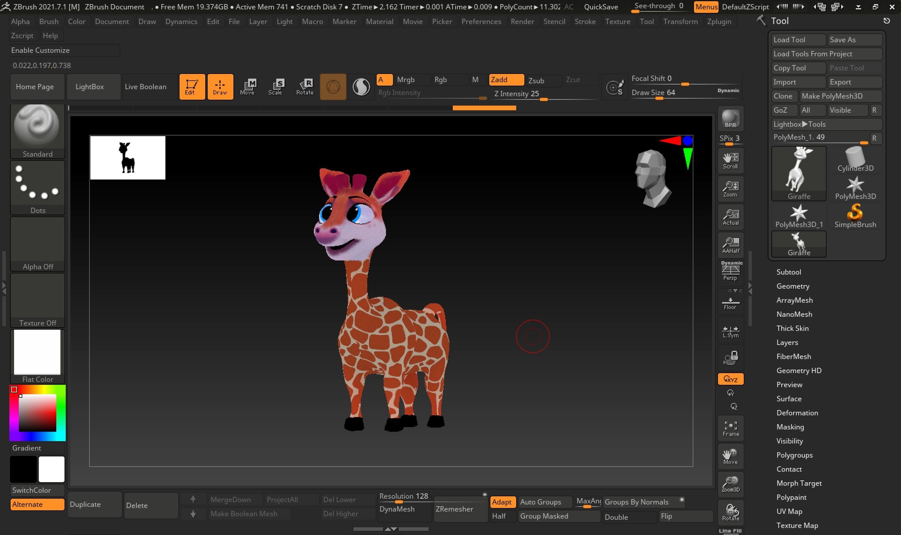 3D Cartoon Giraffe Low-poly 3D model_30