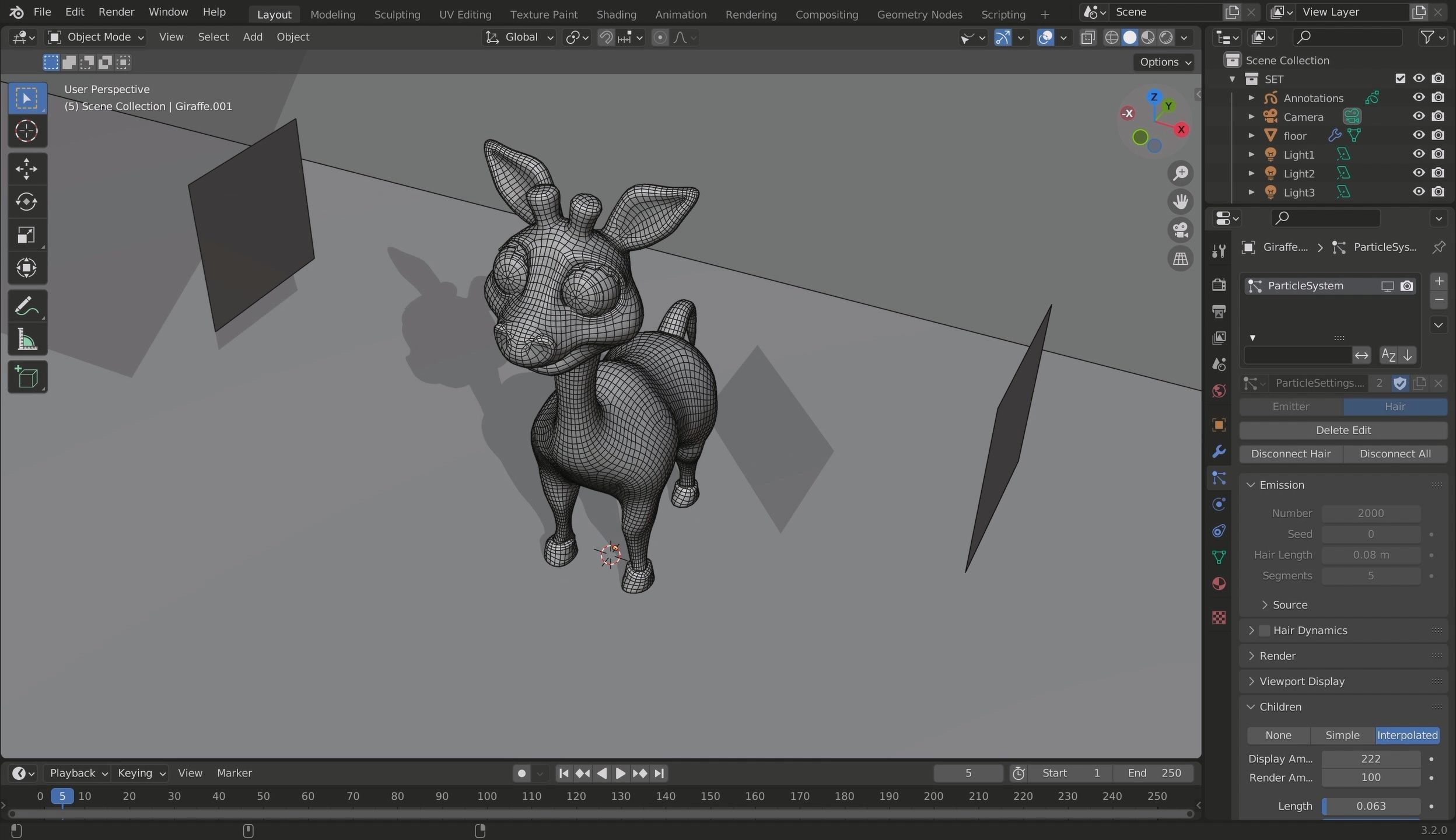 3D Cartoon Giraffe Low-poly 3D model_18