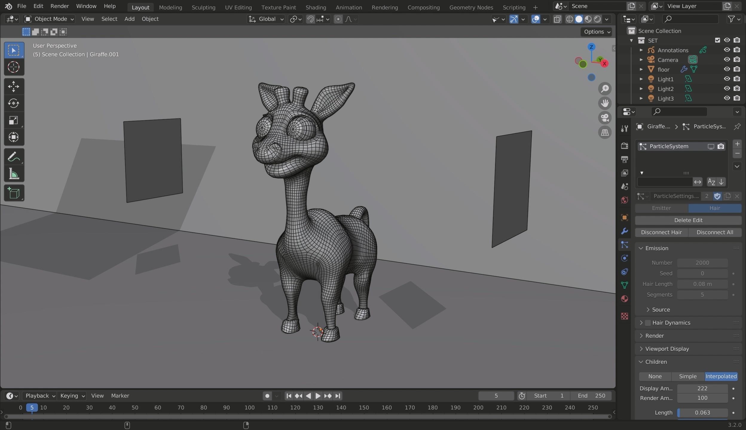 3D Cartoon Giraffe Low-poly 3D model_3