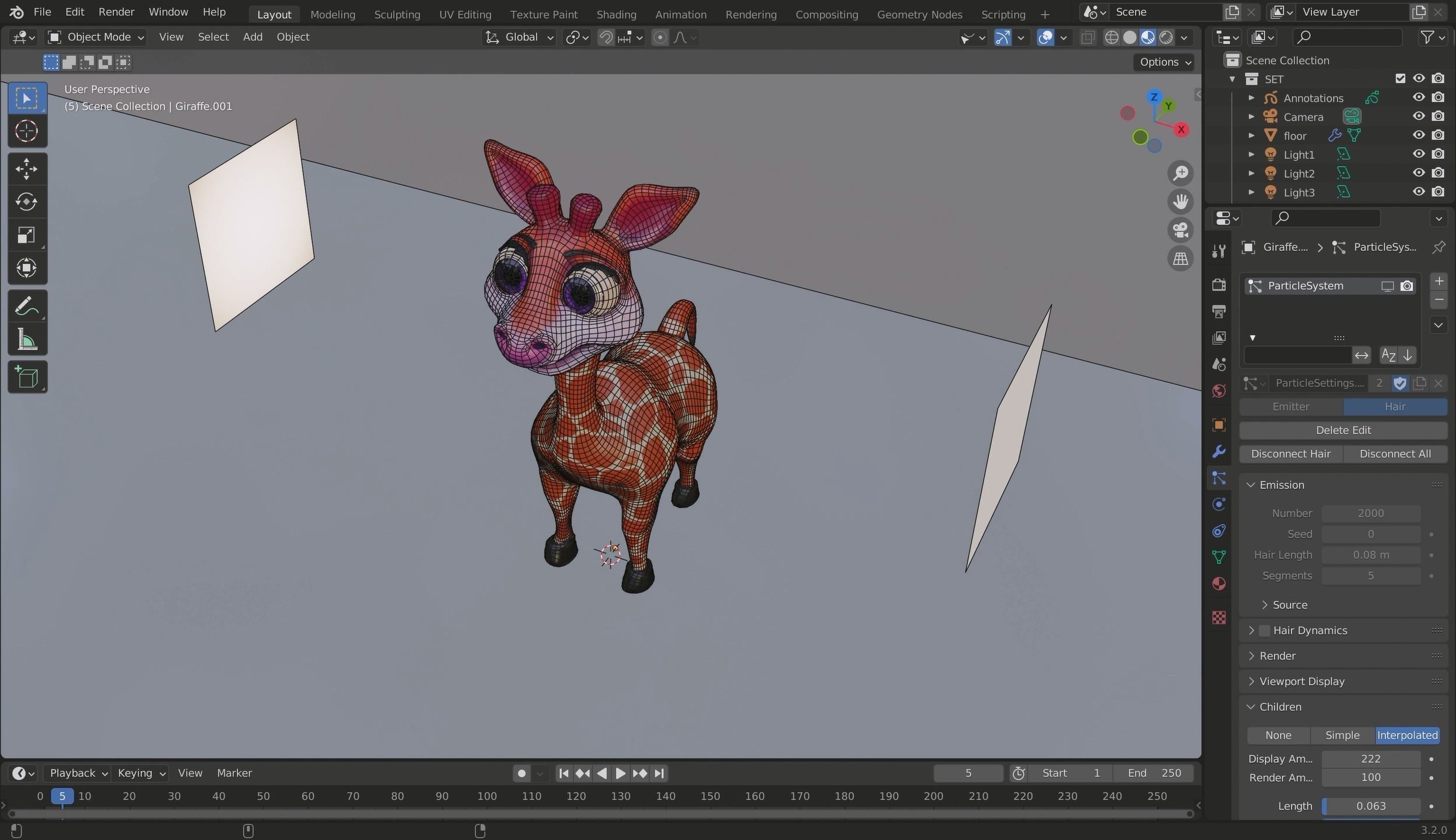 3D Cartoon Giraffe Low-poly 3D model_17