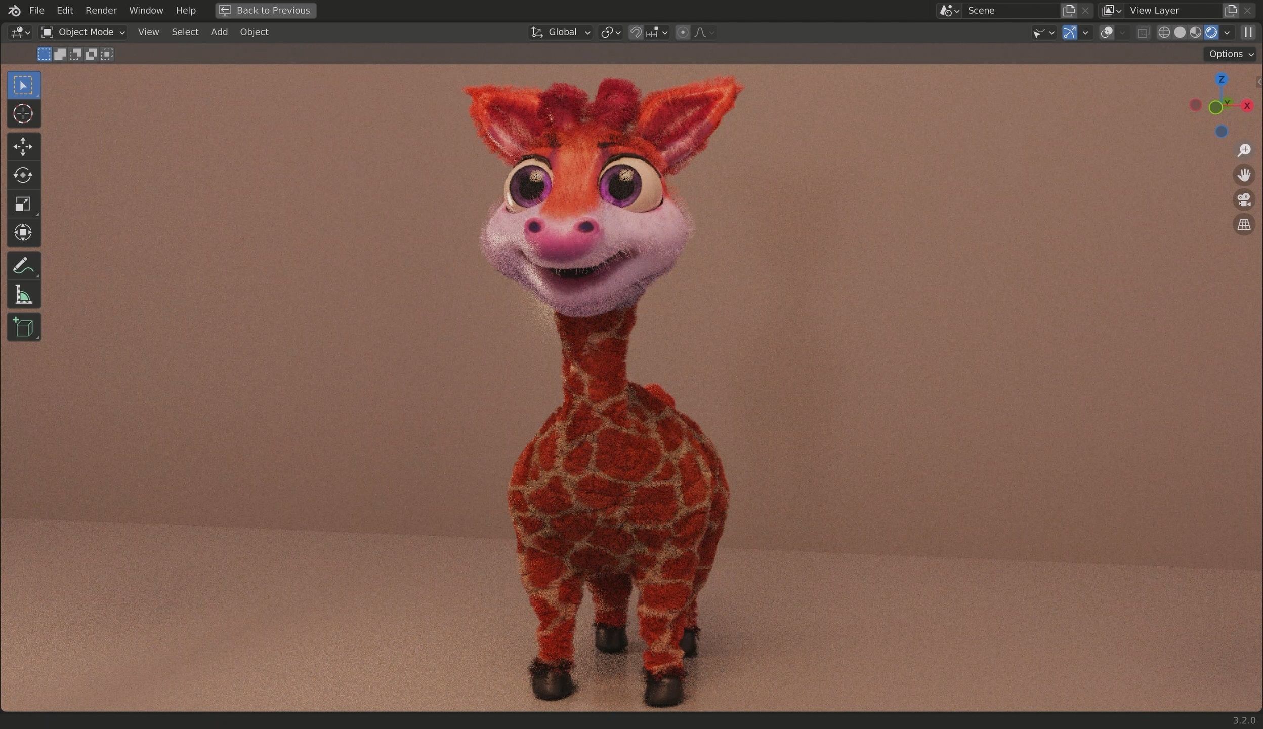 3D Cartoon Giraffe Low-poly 3D model_11