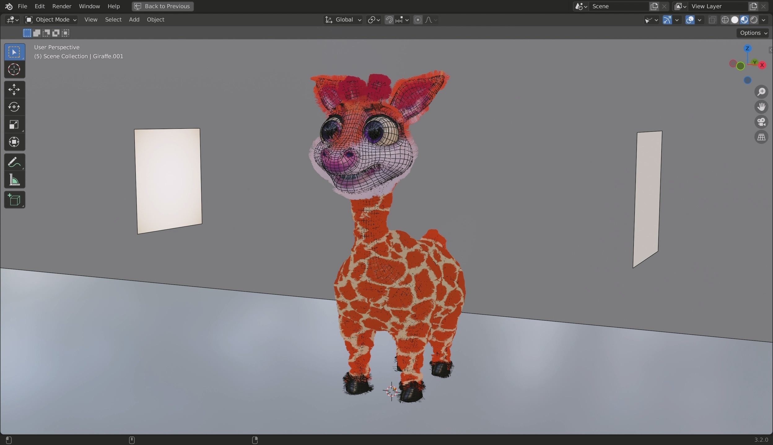 3D Cartoon Giraffe Low-poly 3D model_16