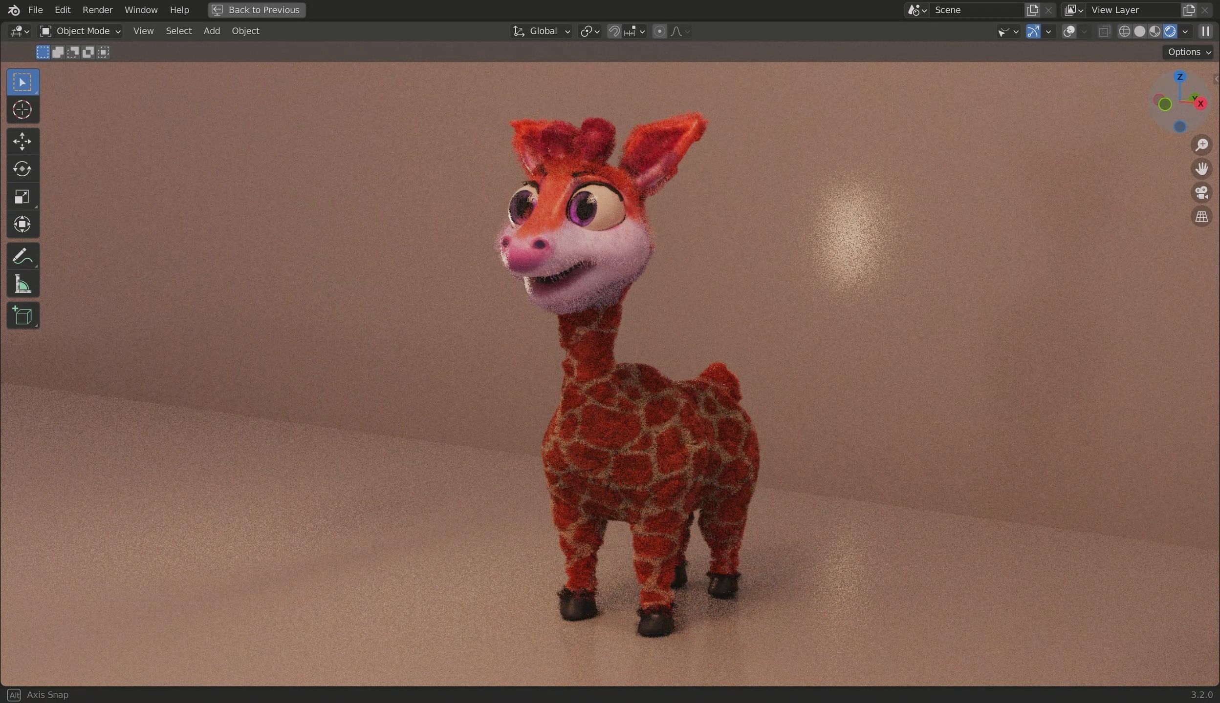 3D Cartoon Giraffe Low-poly 3D model_6