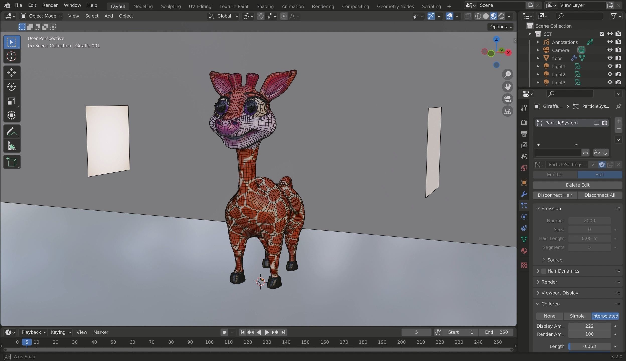 3D Cartoon Giraffe Low-poly 3D model_22