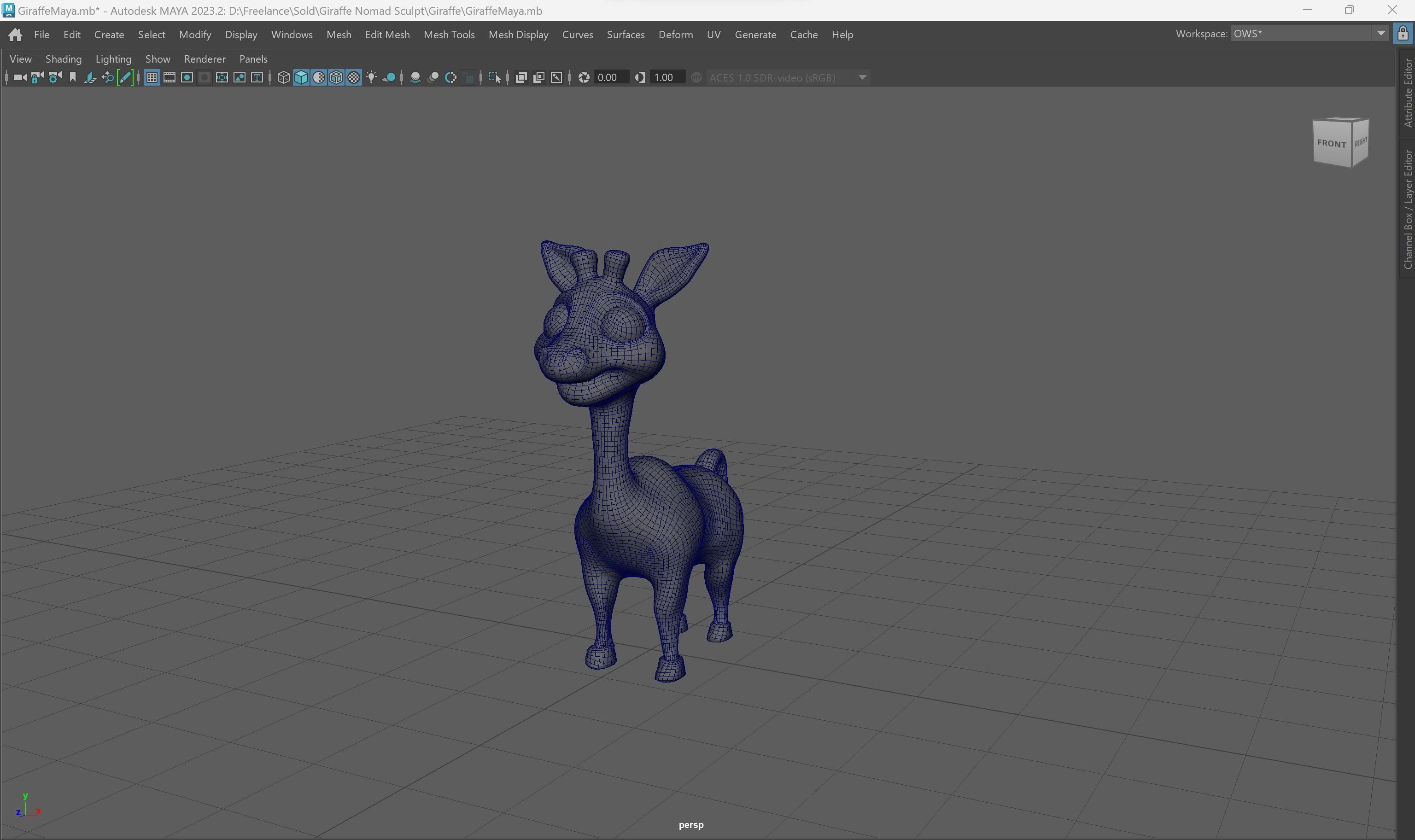 3D Cartoon Giraffe Low-poly 3D model_36