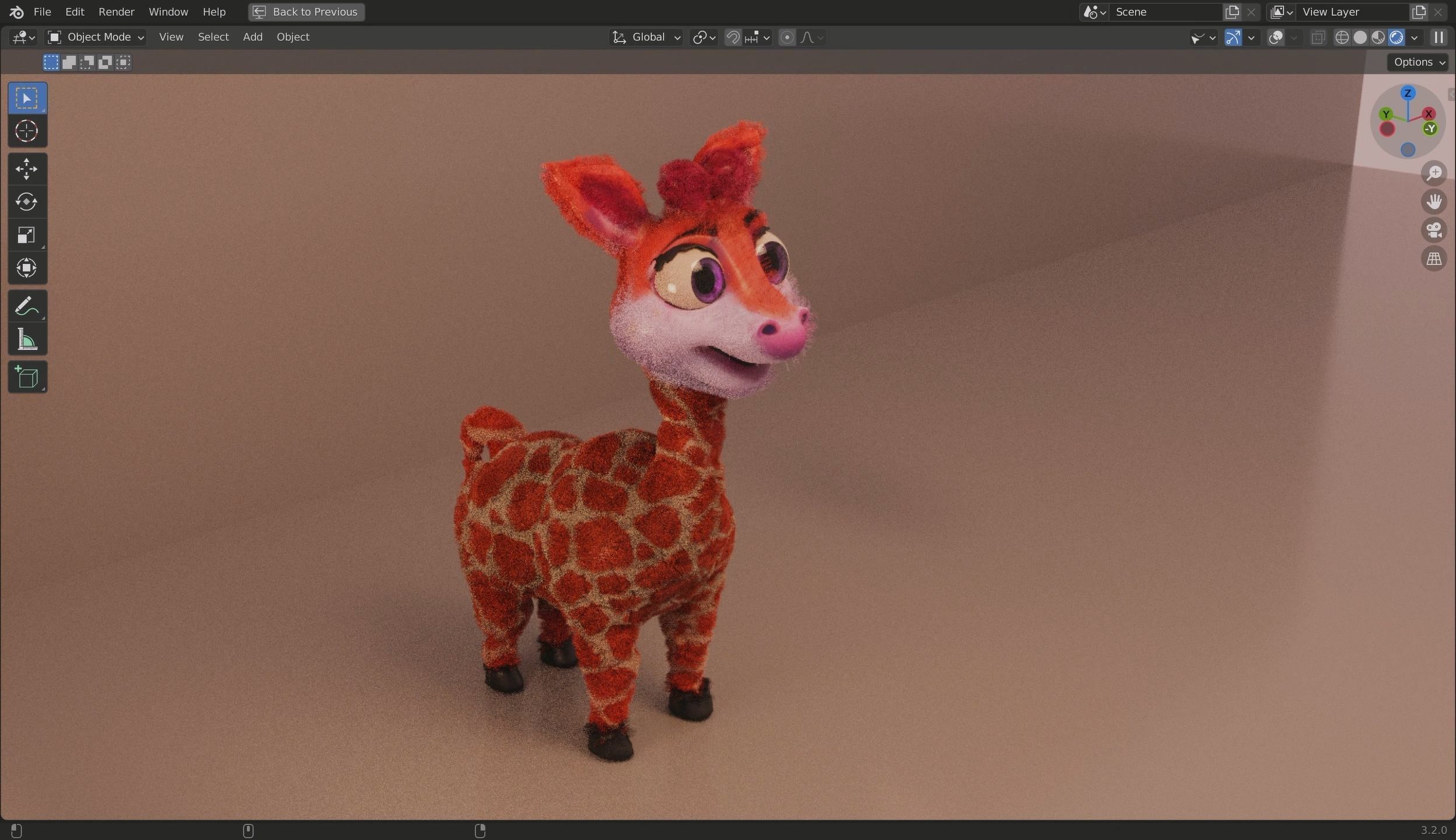 3D Cartoon Giraffe Low-poly 3D model_25