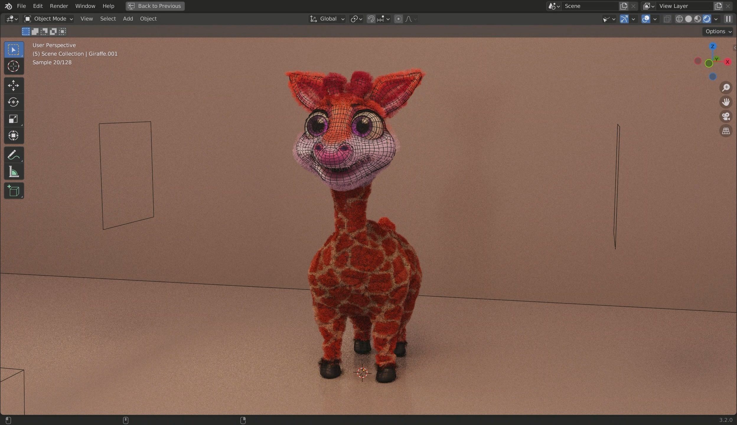 3D Cartoon Giraffe Low-poly 3D model_15