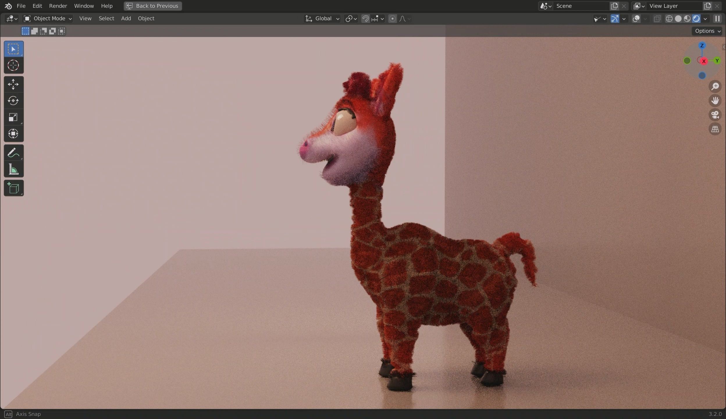 3D Cartoon Giraffe Low-poly 3D model_9